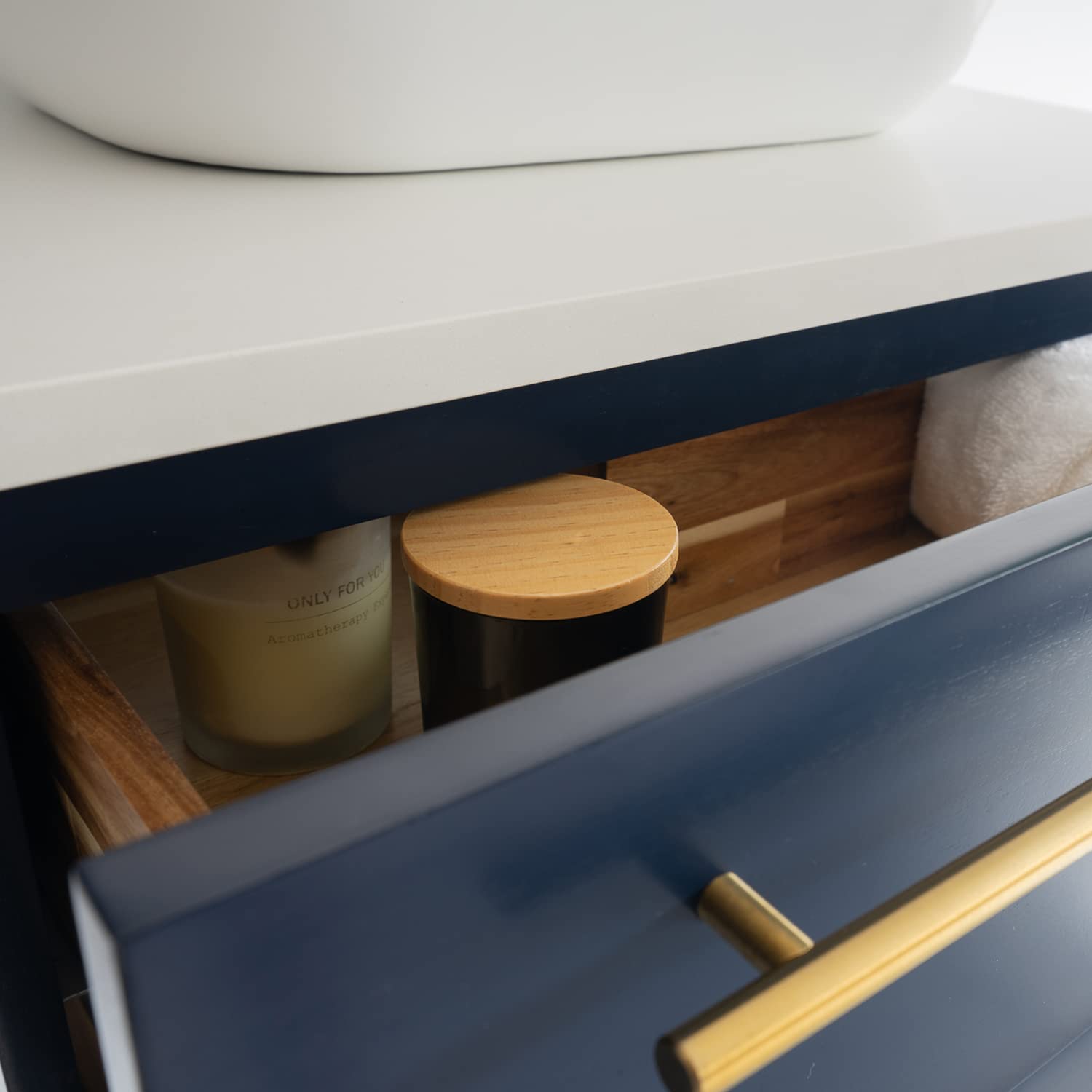 Fresca Stella 24-Inch Wall-Mounted Vessel Sink Vanity Set in Royal Blue - Modern Bathroom Sink for Small Spaces & Powder Rooms