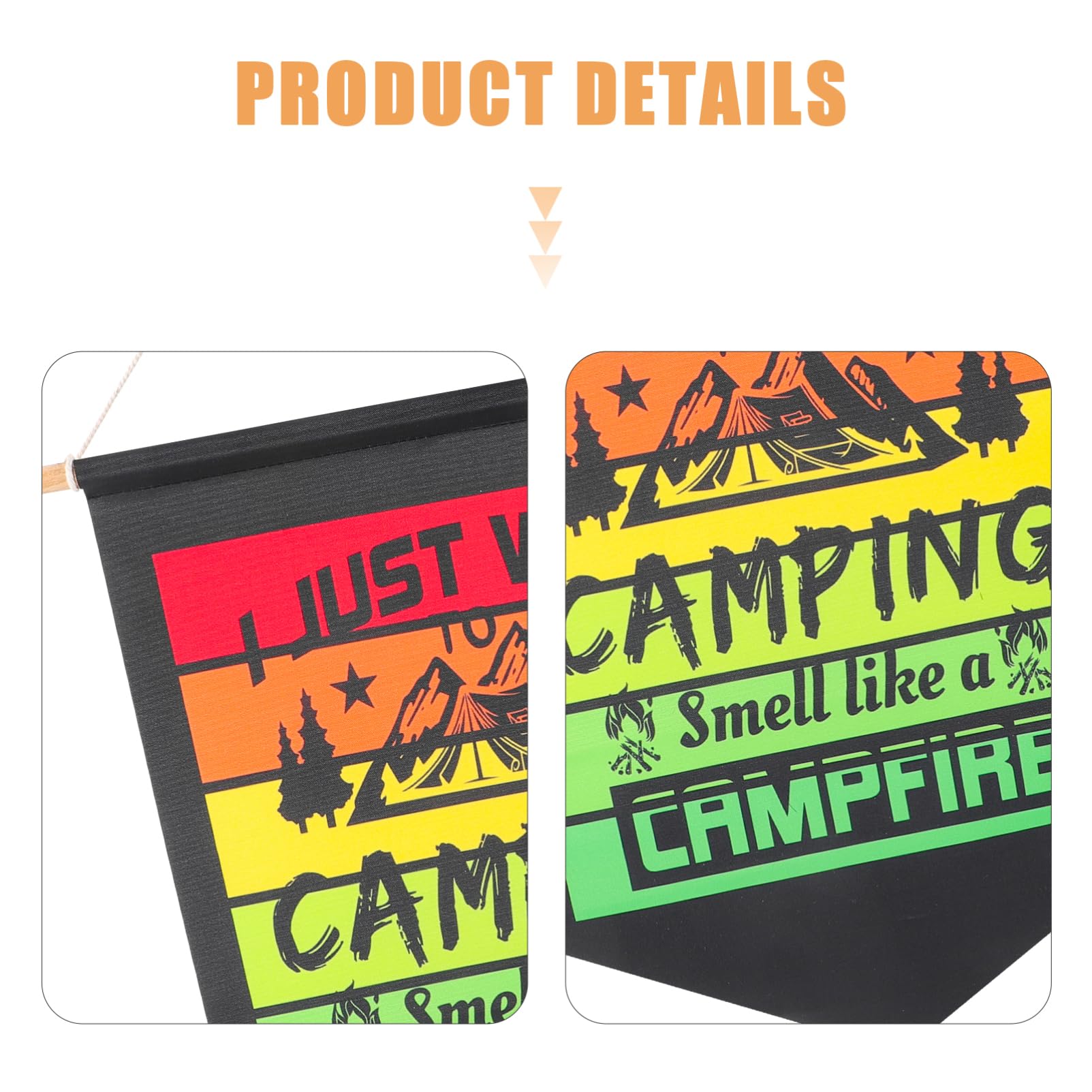 BESPORTBLE Camper Flag Trailer Accessories - 3pcs Camping Pennant Outdoor Wreath Hanging Flags for RV, Trailer & Camping Decor | Perfect for Outdoor Adventures, Tailgating & Backyard Parties