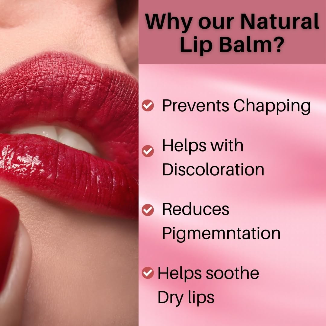 Organic Wildflower Lip Balm with Beetroot, Almond & Vitamin E - 5g Hydrating Lip Butter Infused with Argan & Rosehip Oils for Natural Pink Lips - Nourishes Dark & Chapped Lips - Perfect for Daily Moisturizing, Winter Care & On-the-Go Lip Protection (Pack of 1)
