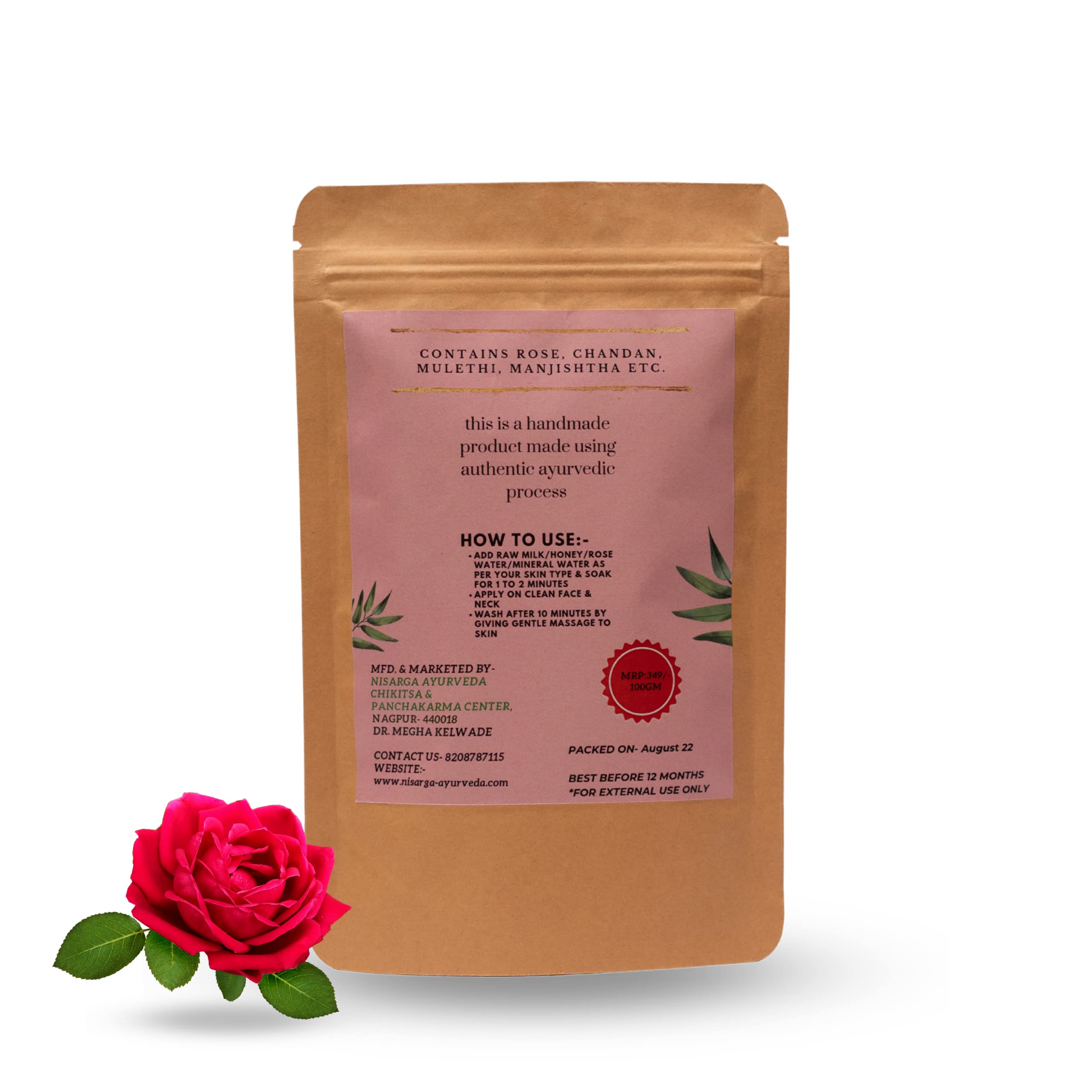 Glowing Skin Brightening Revitalizing Rose Face Scrub Mask - 100g for Men, Women & Teens | Natural Exfoliator for Radiant Complexion | Perfect for Daily Skincare & Spa Nights