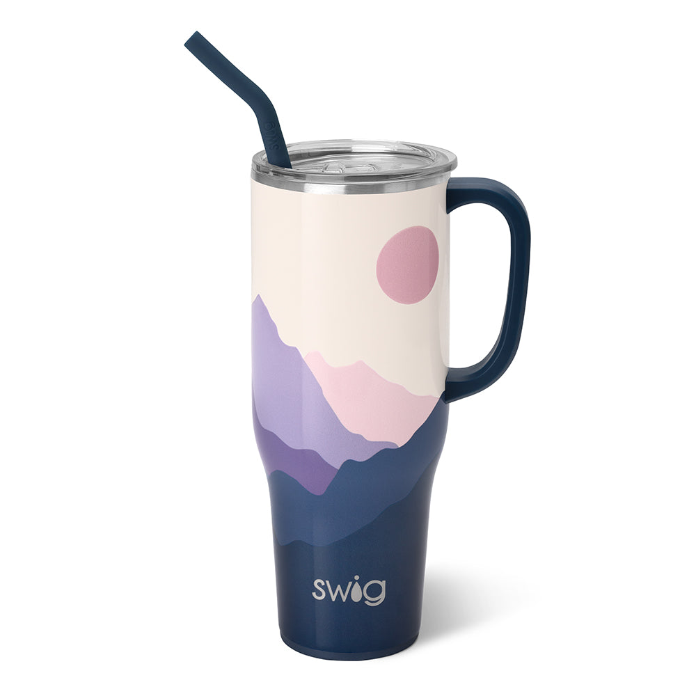 40oz Moon Shine Mega Mug - Large Insulated Stainless Steel Tumbler with Lid & Straw - Perfect for Coffee, Tea & Cold Drinks at Home, Office or Outdoor Adventures