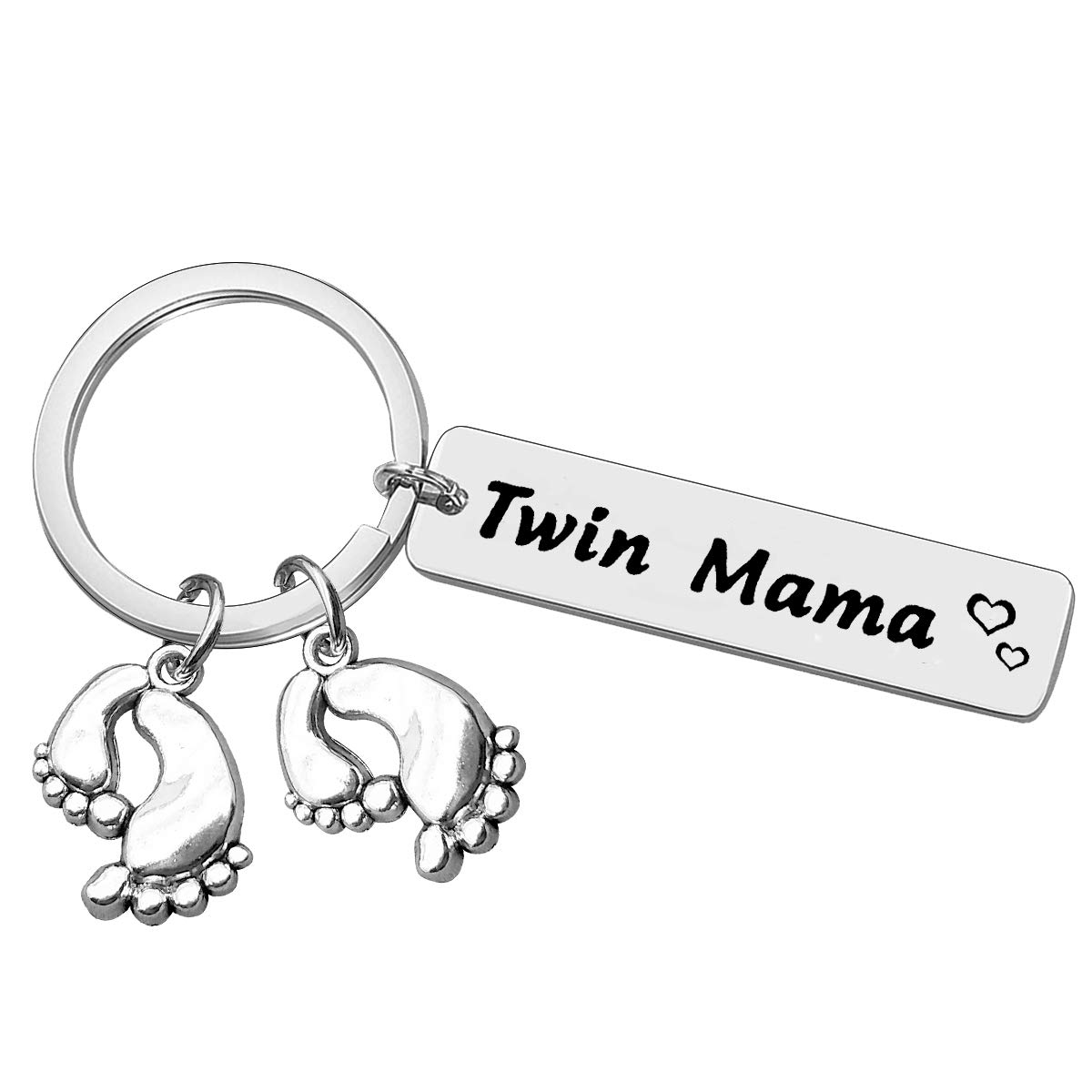 Twin Mom Gift Keychain - New Mom Jewelry for Mother of Twins, Pregnancy Announcement & First Time Mom Gift - Perfect for Baby Showers, Mother's Day & Newborn Celebrations