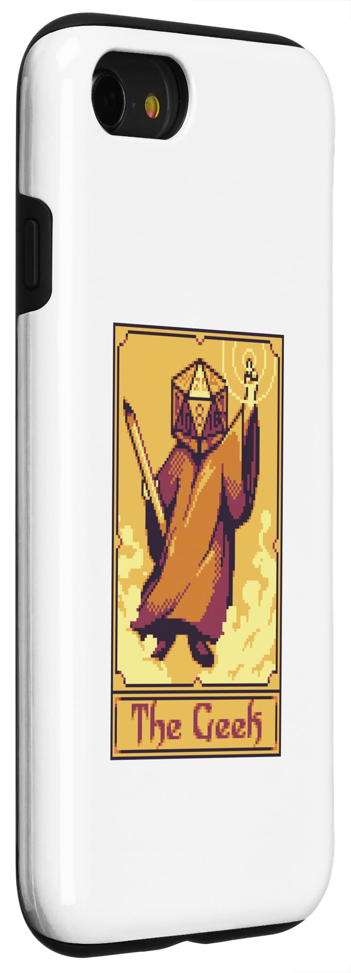 iPhone SE (2020) / 7 / 8 Geek Pixel Art Dice RPG Retro Gaming Nerd Phone Case - Perfect for Tabletop Gaming, D&D Sessions & Retro Tech Enthusiasts