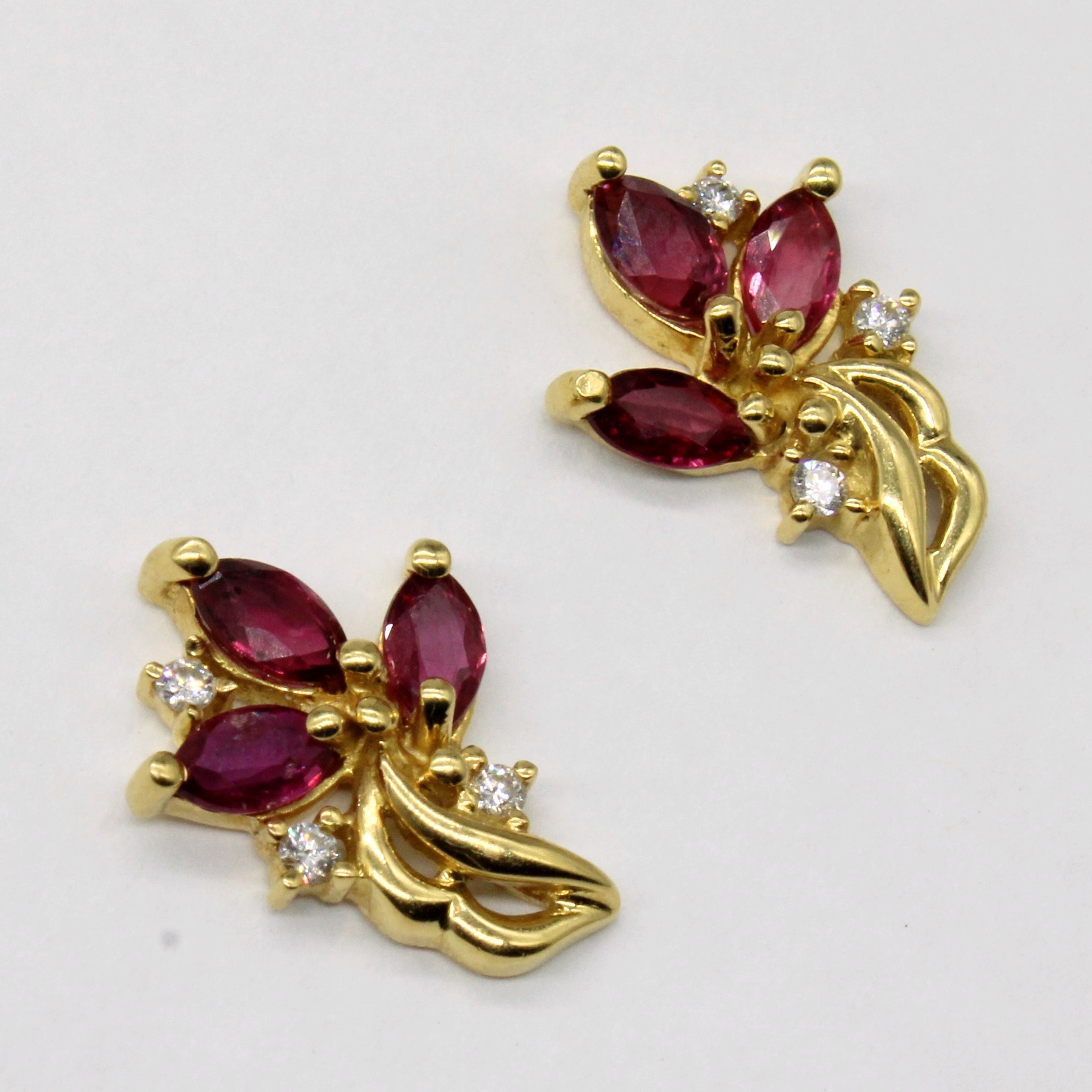 Exquisite Ruby & Diamond Earrings | 0.80ctw Ruby & 0.09ctw Diamond | Elegant Jewelry for Women | Perfect for Weddings, Anniversaries & Special Occasions