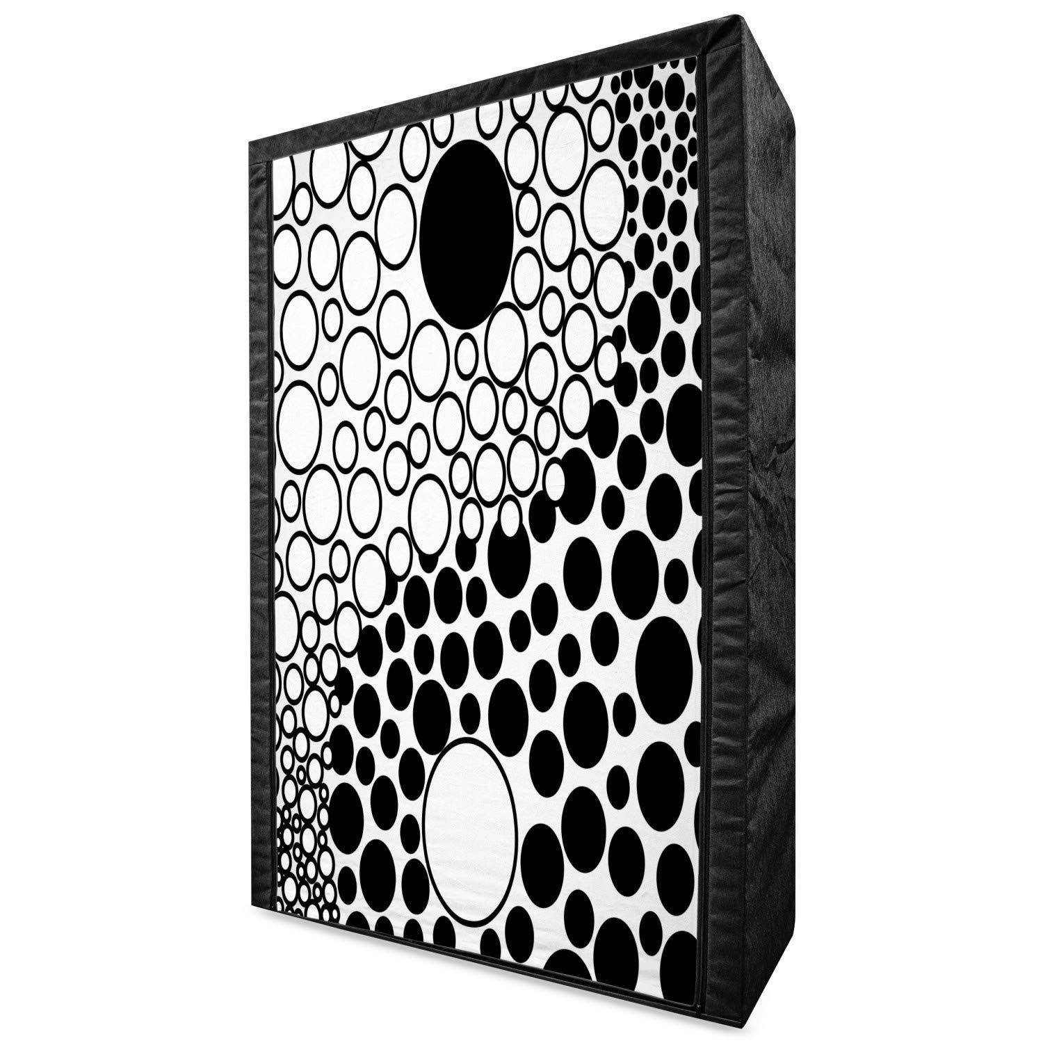 Ambesonne Yin Yang Portable Fabric Wardrobe | Large Abstract Yin Yang Design with Retro Dots | 42.5