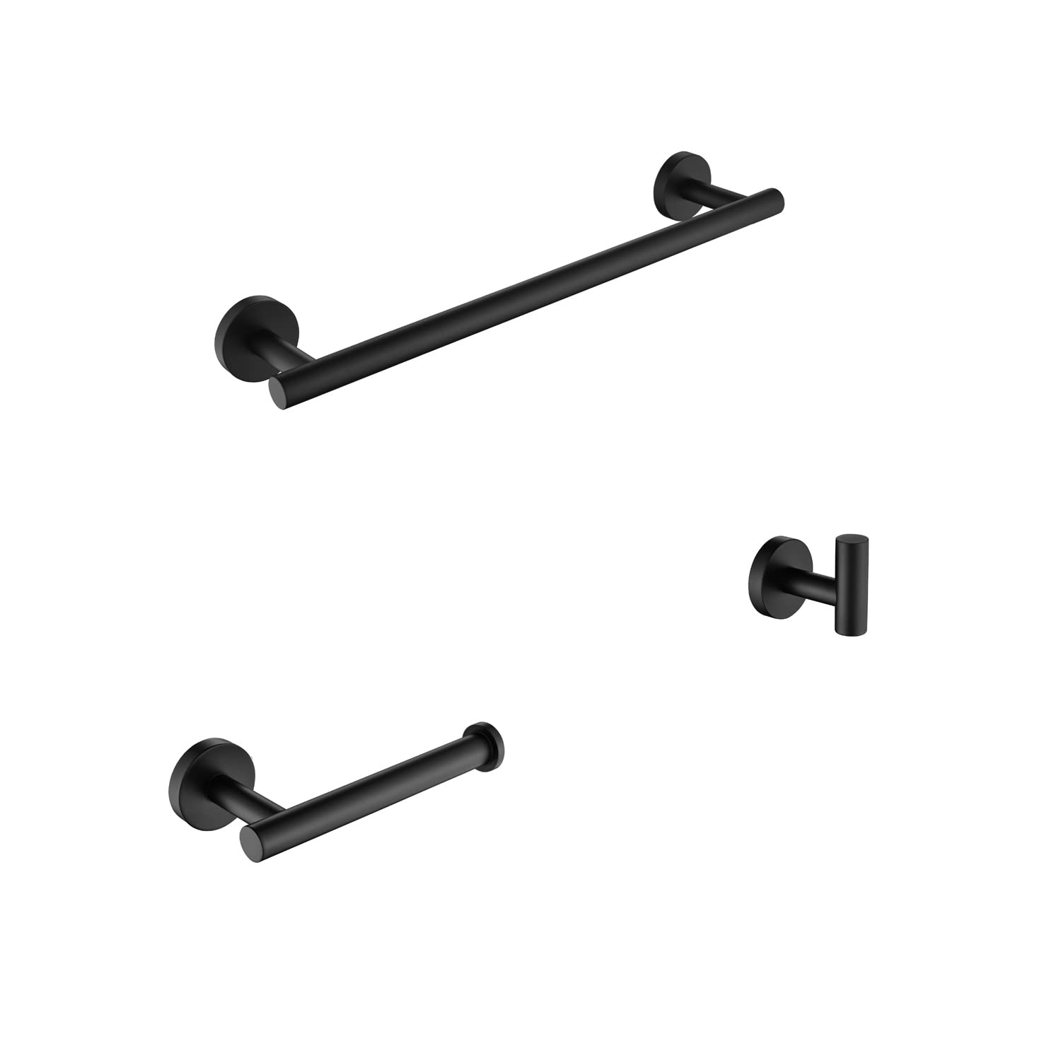 OUVITA 3-Piece Bathroom Hardware Set - Stainless Steel Towel Bar, Towel Holder & Robe Hook - Modern Bathroom Accessories for Home, Hotel & Spa Use