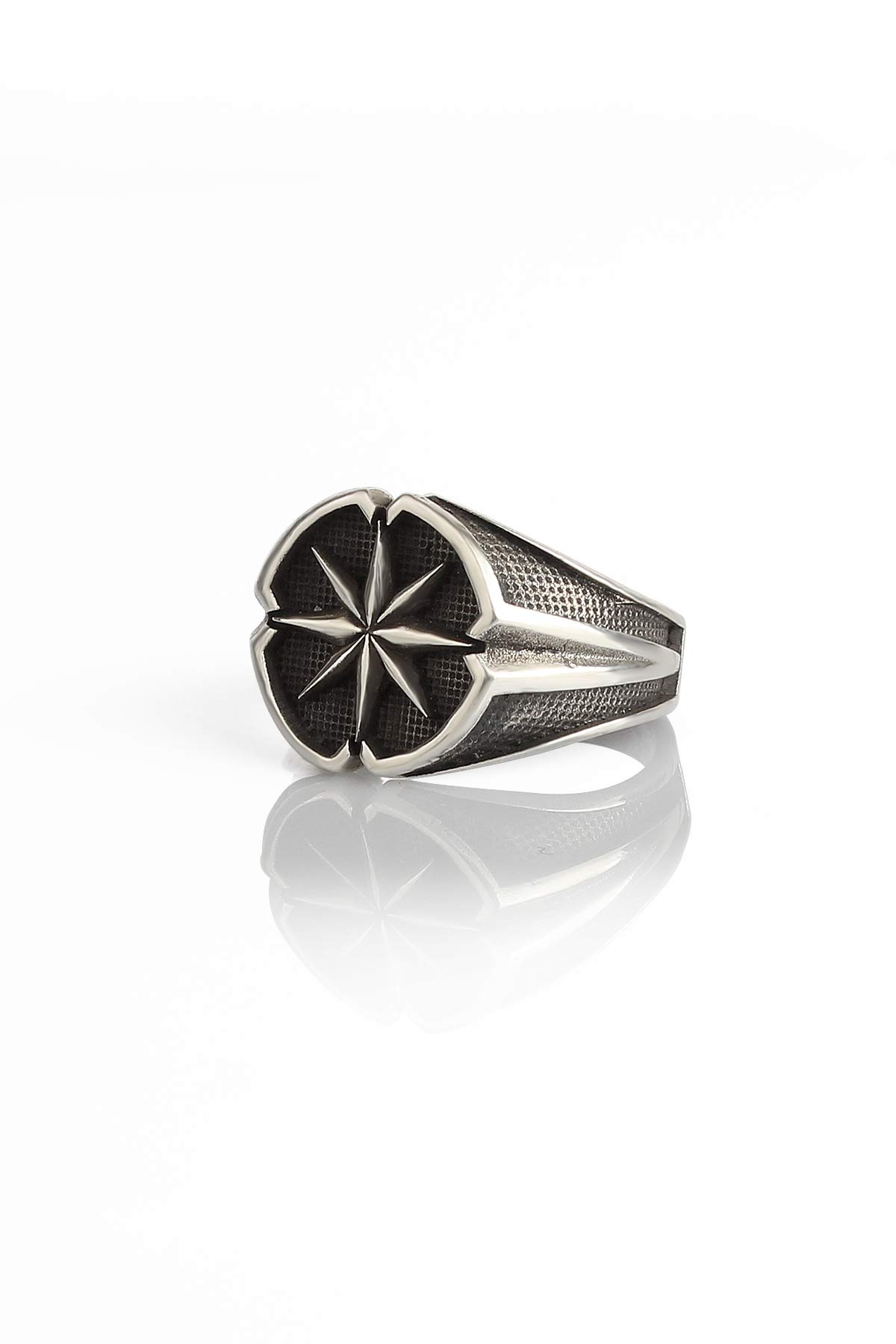 925 Sterling Silver Men's Compass Ring - Handmade Nautical Sailor Ring for Men, Durable & Hypoallergenic Silver Jewelry - Perfect Gift for Adventurers, Travelers & Outdoor Enthusiasts