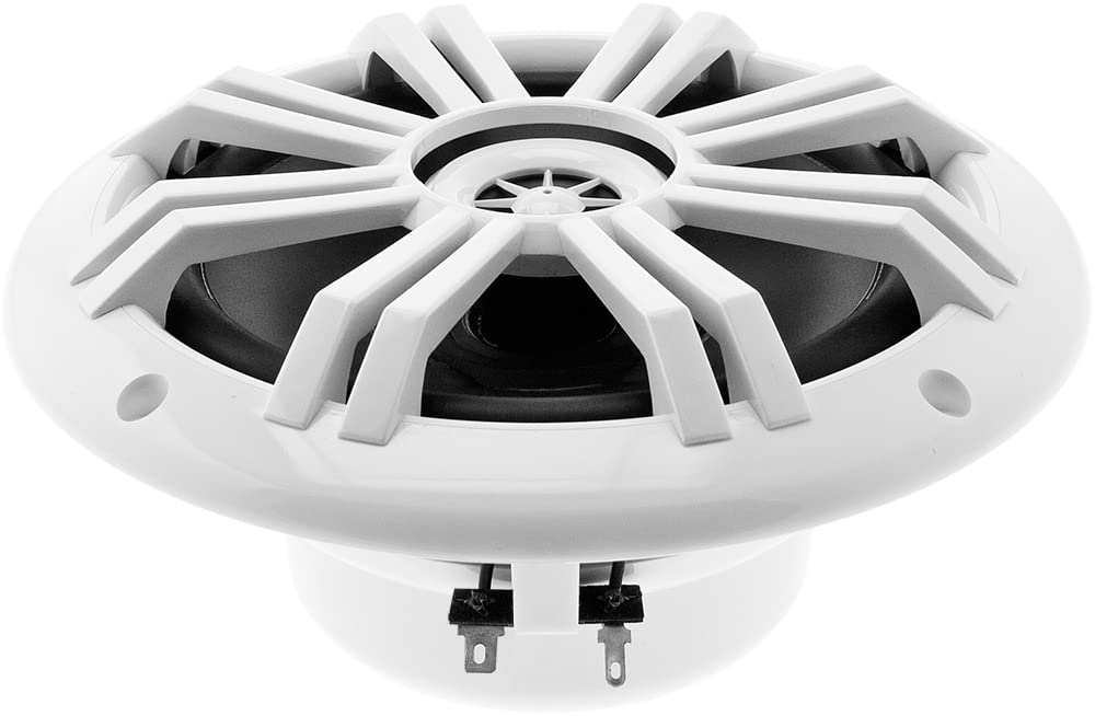 Kicker 41BKM604W 6.5 Inch KM Series 2-Way Marine Boat Speakers - Waterproof White Audio System (Single Unit) - Perfect for Boats, Yachts & Outdoor Marine Entertainment