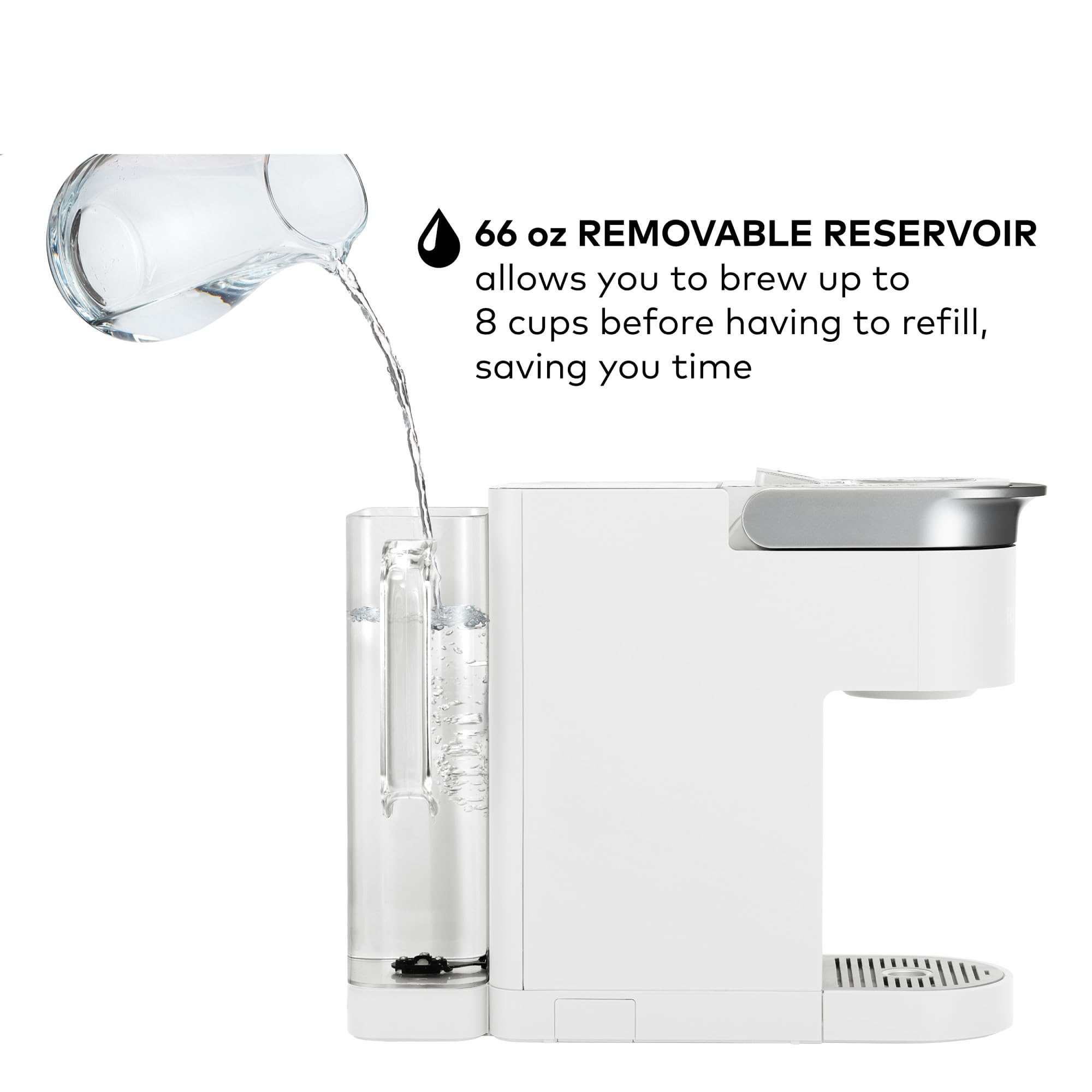 Keurig K-Supreme SMART WiFi Single Serve Coffee Maker - 4 Brew Sizes, 66oz Removable Water Reservoir, Alexa Compatible, White - Perfect for Home, Office & Kitchen Use