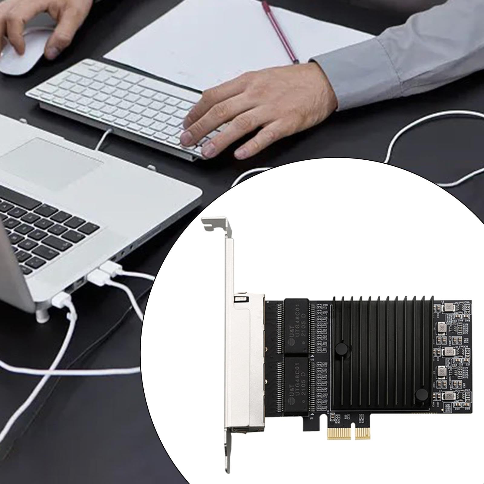High Performance Dickly PCIe Gigabit Ethernet Network Card with 82571 Chip - Ideal for Gaming PCs, Workstations, and Server Upgrades