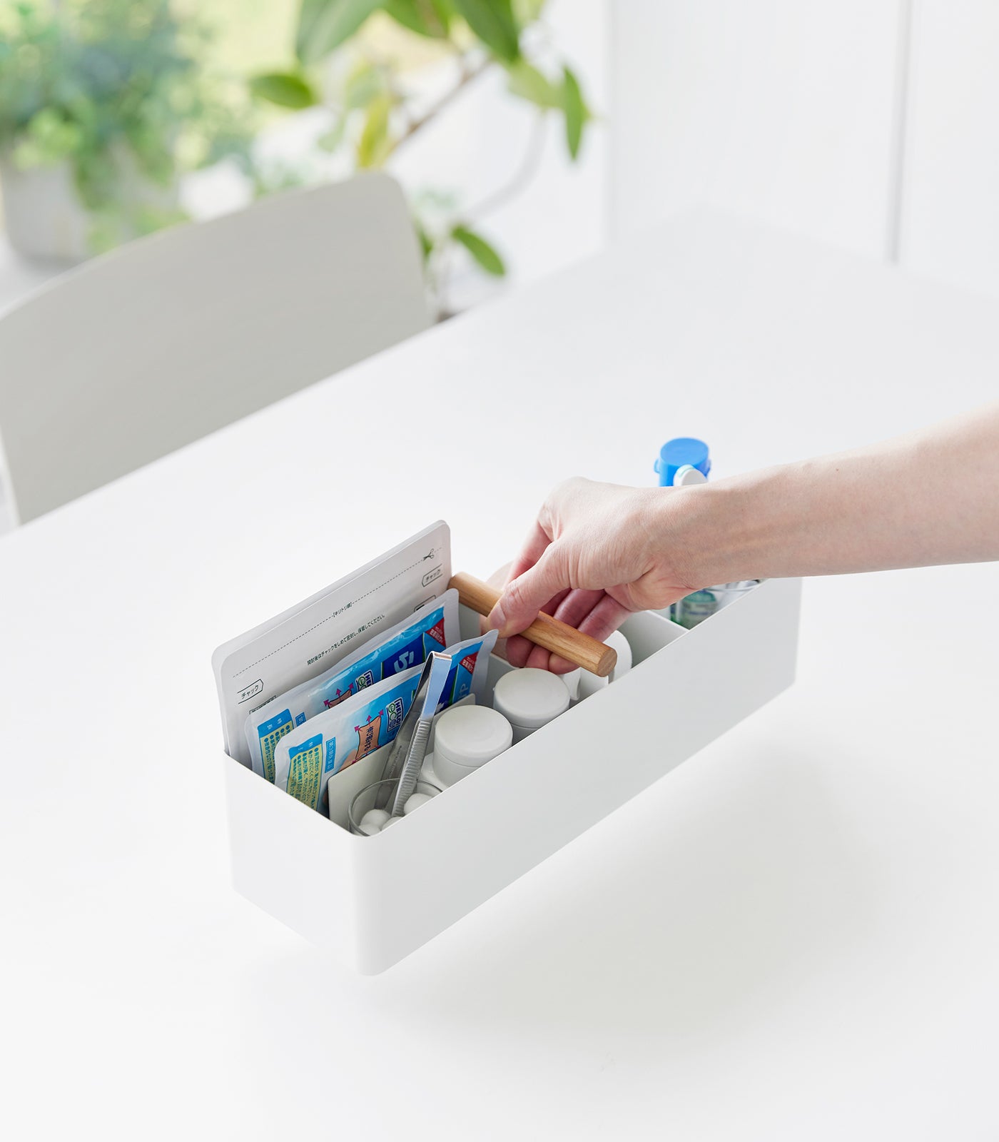 Slim Storage Box - Durable Steel and Wood Organizer for Home, Office & Closet Organization | Space-Saving Storage Solution