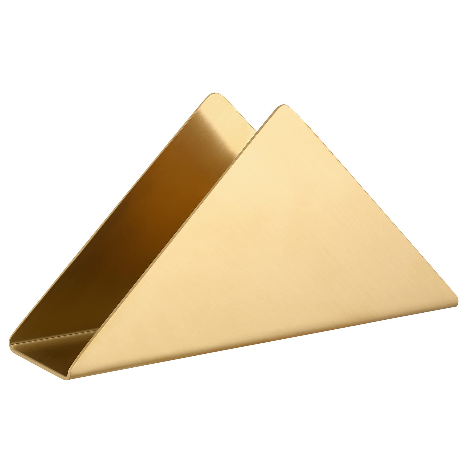 Premium Gold Stainless Steel Napkin Holder - Modern Triangle Cocktail Napkin Dispenser for Kitchen Countertops, Dining Tables, Bars & Picnics | Elegant Table Organizer for Restaurants, Weddings & Outdoor Parties