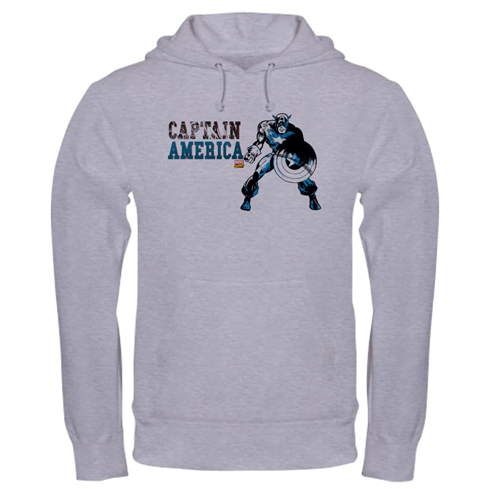 Captain America Color Splash Hooded Sweatshirt | Marvel Superhero Graphic Pullover | Men's & Women's Casual Wear for Fans | Perfect for Cosplay, Comic Con & Everyday Fashion
