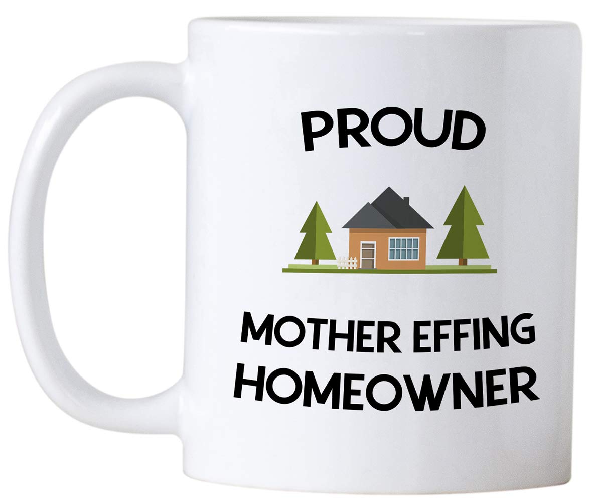 Casitika 11 oz Proud Homeowner Coffee Mug - Funny Housewarming Gift for New Homeowners, First Time Home Buyers - Perfect for Housewarming Parties, Morning Coffee & Office Use