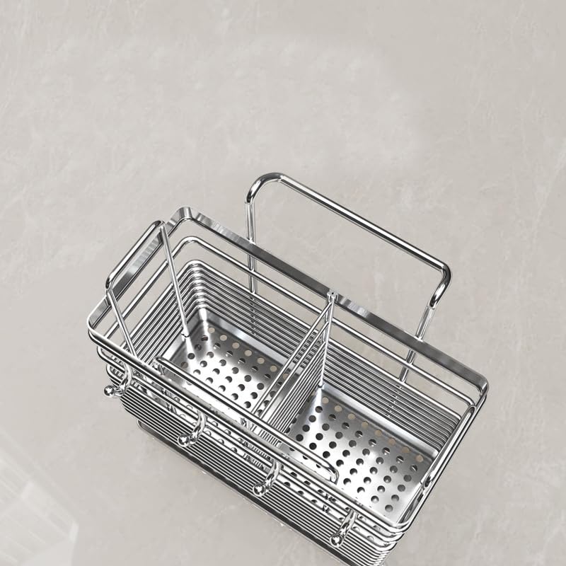 Premium 304 Stainless Steel Dish Drying Rack - 2-Tier Kitchen Utensil Holder with Hooks, Rustproof & No-Drill Design | Space-Saving Countertop Drainer for Plates, Cups & Cutlery | Ideal for Small Kitchens, Apartments & RVs