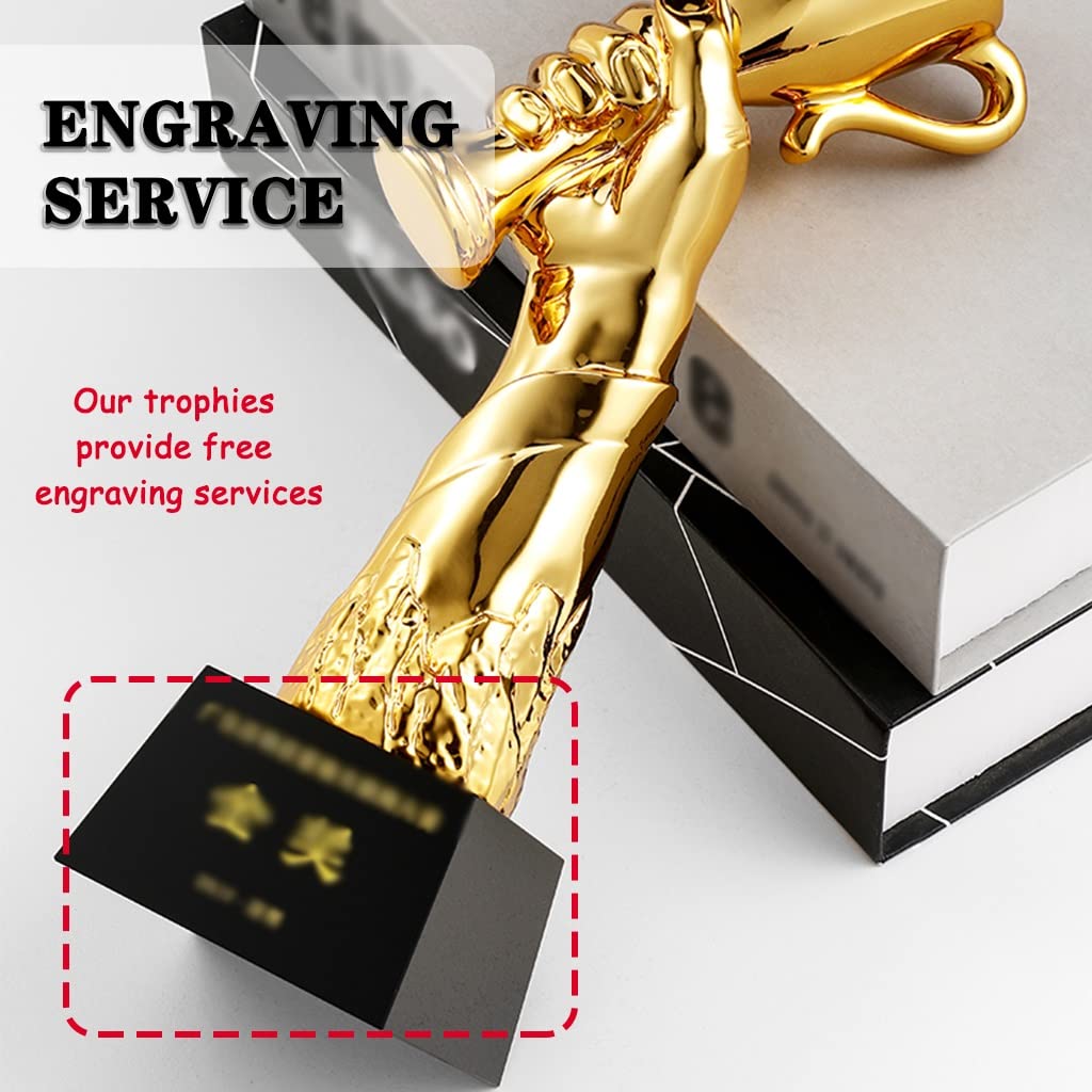 Bulk Custom Engraved 3D Trophy Cups - Creative Resin Glory Awards, Gold Plated Sales Prize Trophies for Recognition & Gifting | Perfect for Corporate Awards, Sports Competitions & Academic Achievements