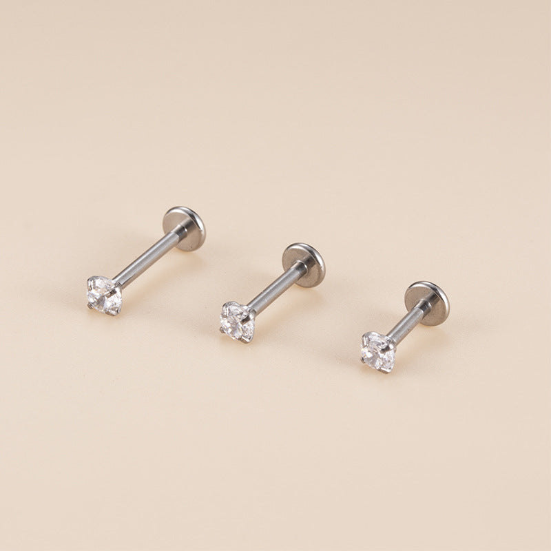 16G Titanium Cartilage Earrings for Lip Piercing - Hypoallergenic Flat Back Studs | Perfect for Daily Wear, Parties & Body Jewelry Enthusiasts