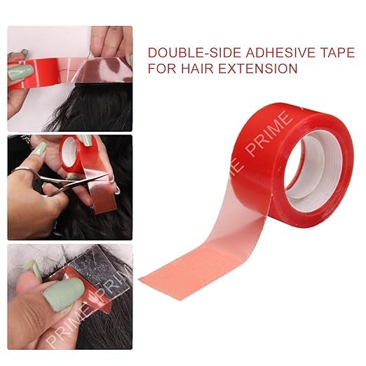 Prime 1-Piece Double-Sided Wig Tape - Transparent Toupee Tape for Extended Wear | Hair System & Patch Bonding Tape for Men (Red, Pack of 1) | Secure All-Day Hold for Wigs, Hairpieces & Extensions