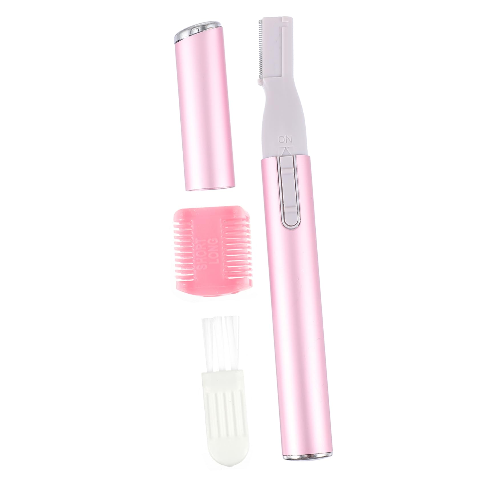 IPetboom Electric Eyebrow Trimmer for Women - Precision Facial Hair Shaver with Pink Aluminum Housing - Upper Lip & Eyebrow Hair Removal - Perfect for Travel, Home & Salon Use