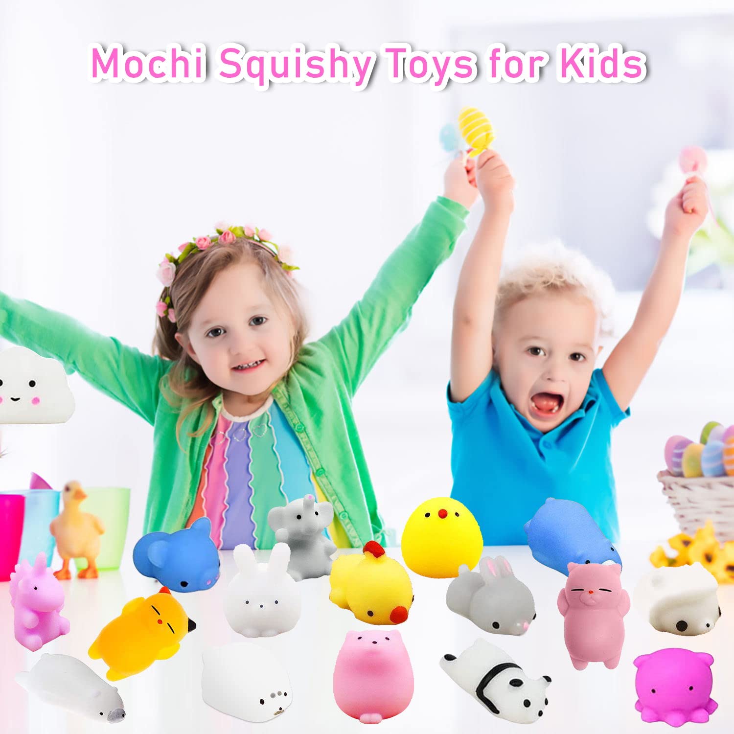 30Pcs Kawaii Squishy Toys for Kids - Stress Relief & Party Favors for Birthdays & Classrooms