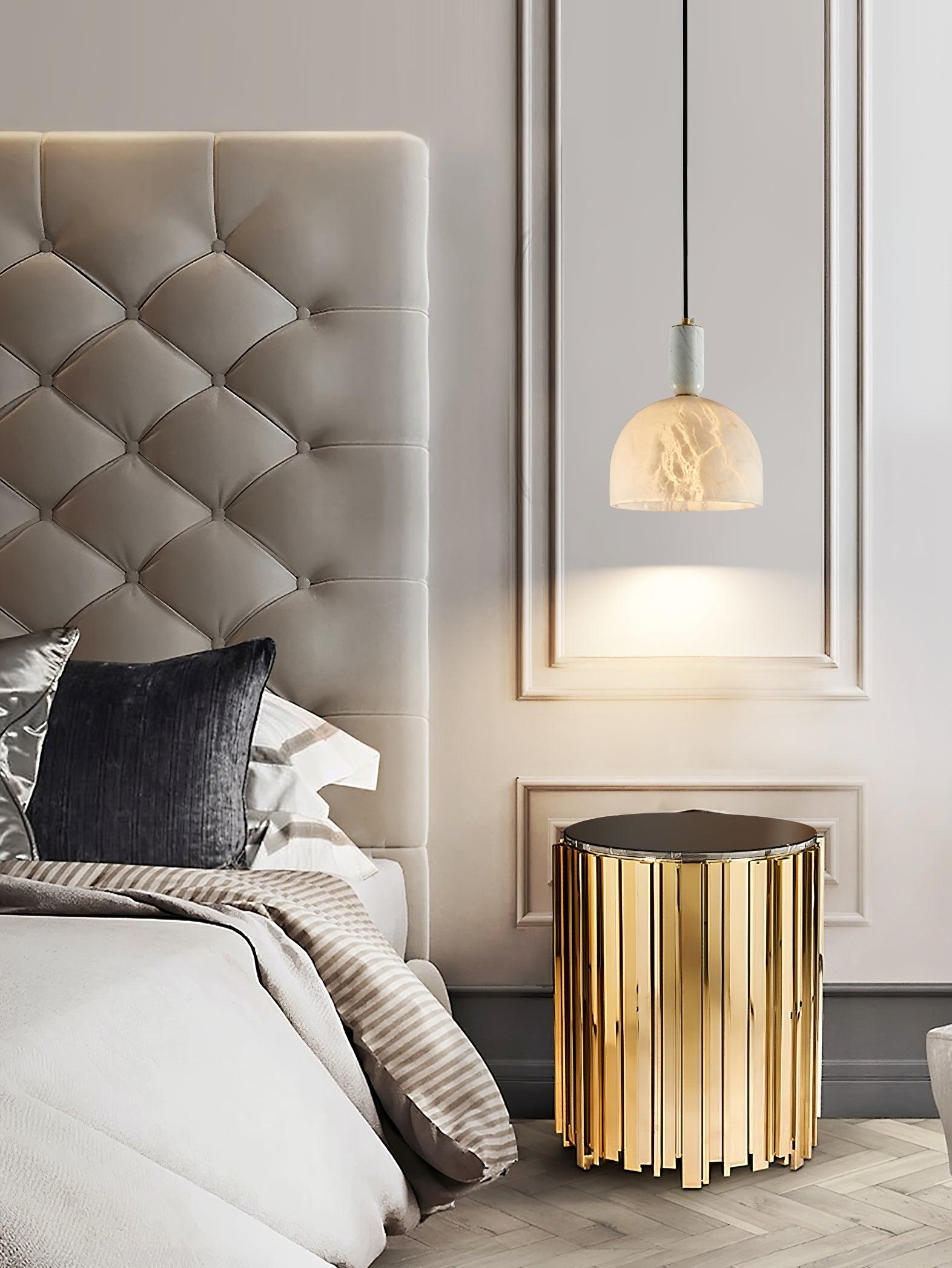 Blair Alabaster Pendant Light - Modern White Glass Ceiling Lamp for Dining Room, Kitchen Island & Bedroom Lighting