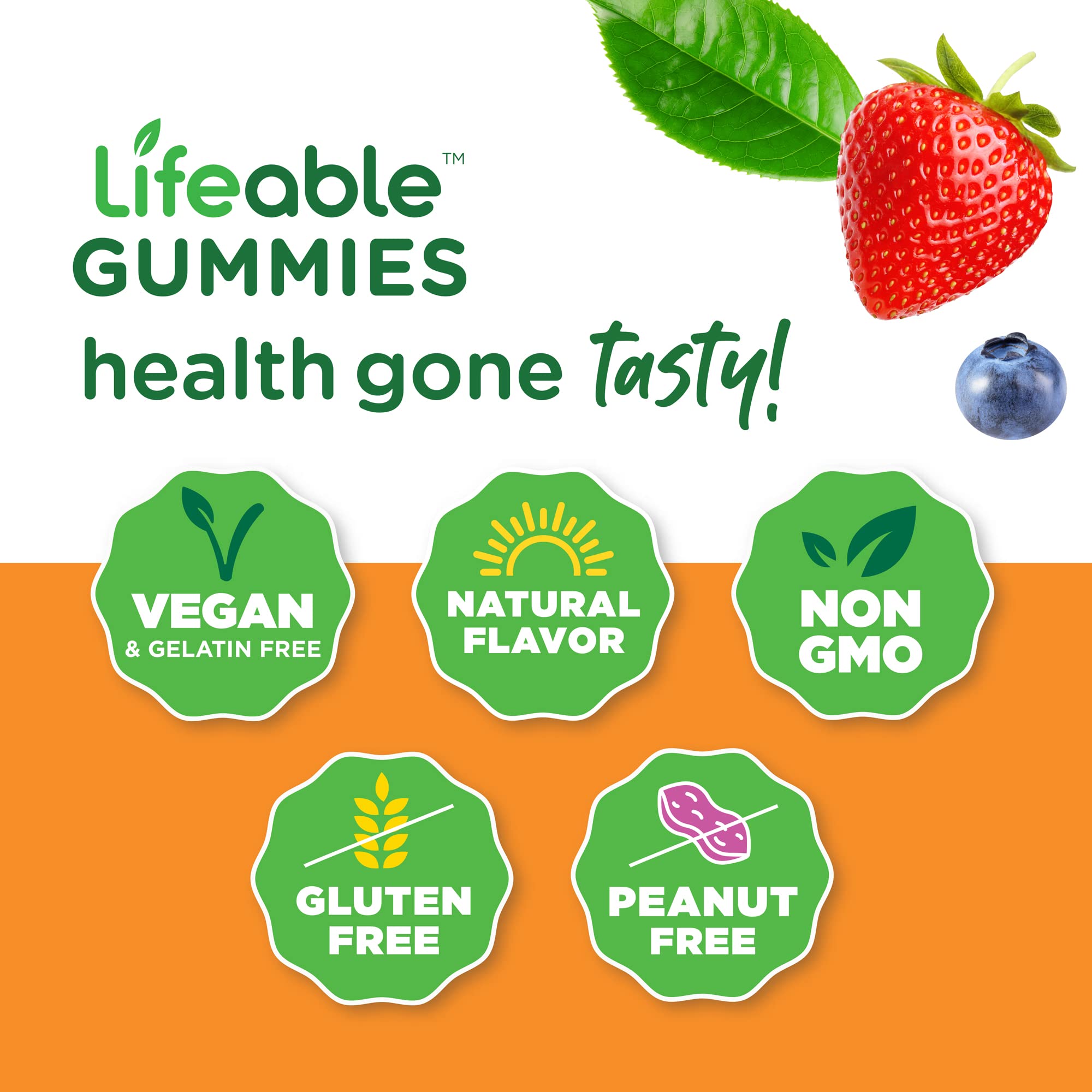 Lifeable Garlic 1000mg + Vitamin C 750mg Gummies Bundle - Immune Support Supplement, Gluten Free, Non-GMO, 180 Chewable Gummies for Adults & Kids - Great Tasting Daily Vitamin for Cold Season & Wellness