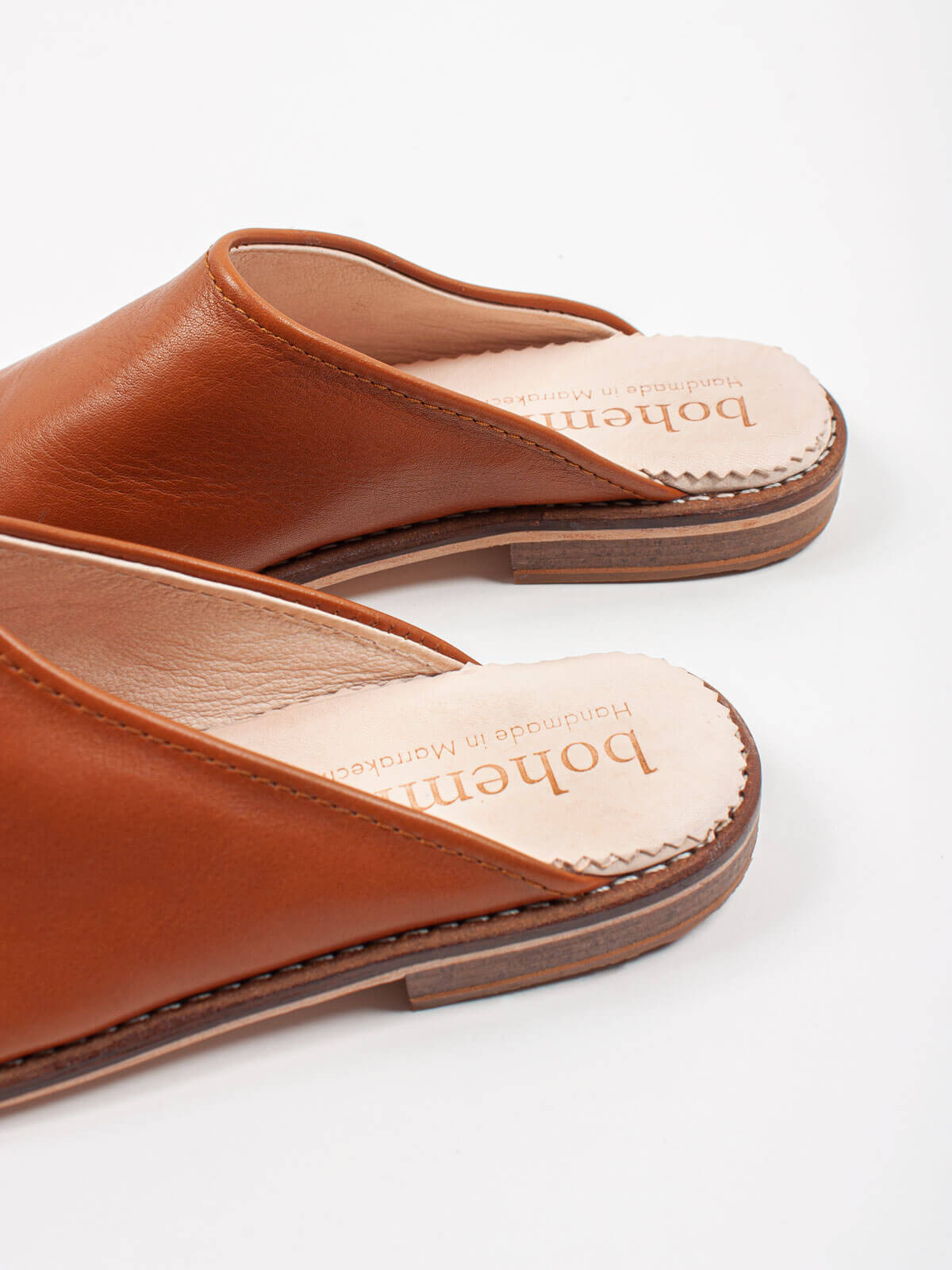 Comfortable Tan Leather Mules for Women - Slip On Casual Shoes for Walking, Travel & Everyday Wear