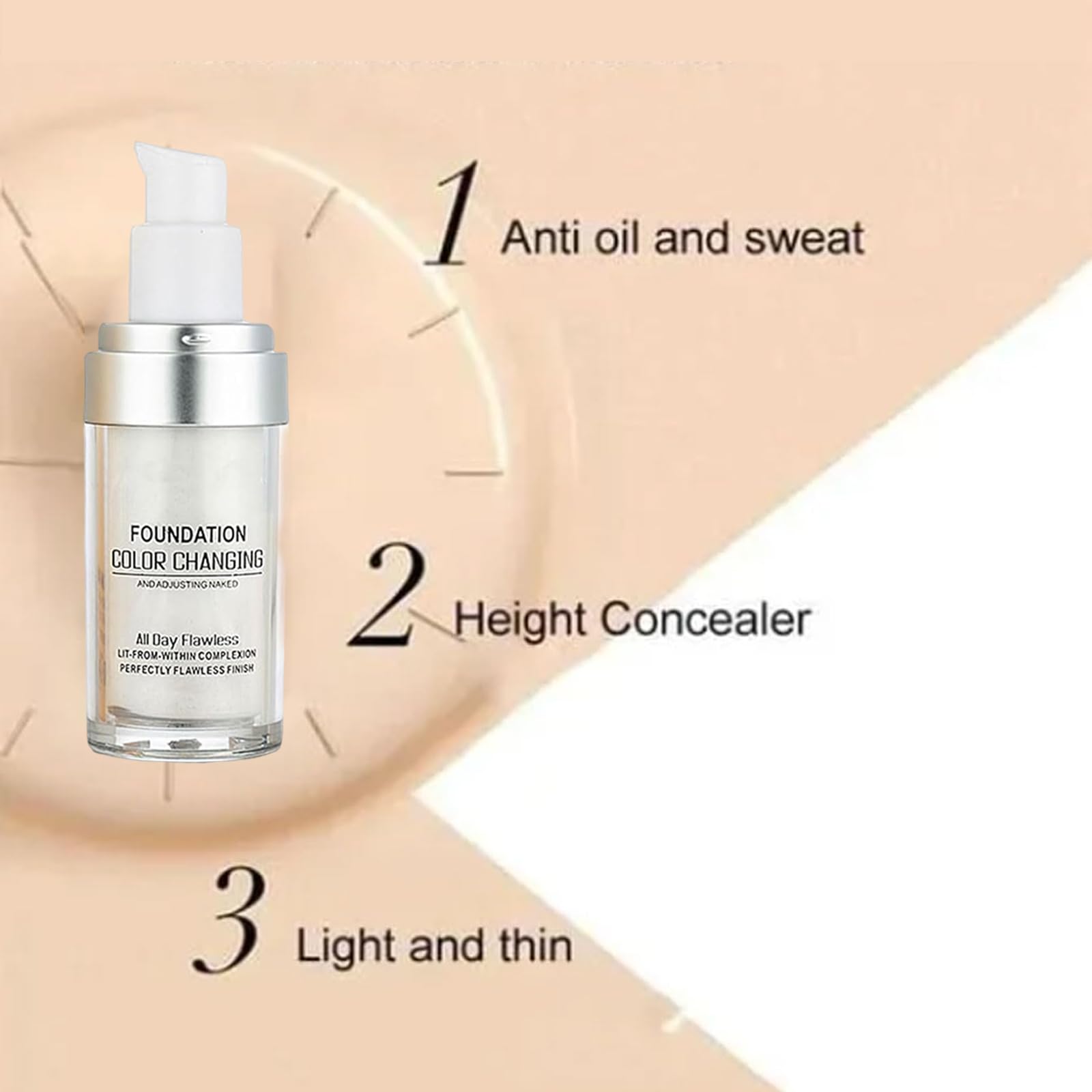 Best Color Changing Liquid Foundation for Mature Skin - Adjusts to Perfect Shade, Hydrating & Anti-Aging Formula (1 Piece) - Ideal for Daily Makeup & Special Occasions