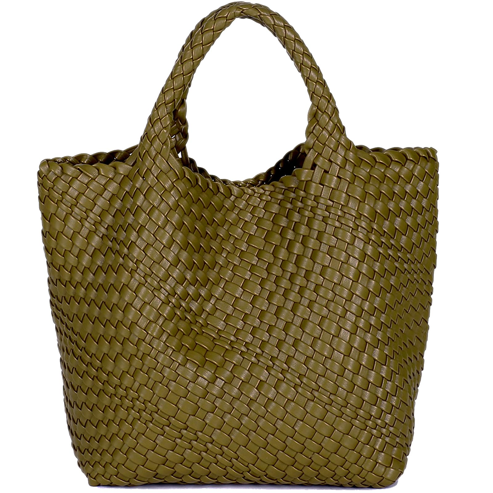 JINMANXUE Women's Fashion Woven Tote Bag - Large Capacity Shopper Bag for Travel, Work & Daily Use | Stylish Shoulder Purse & Handbag for Women