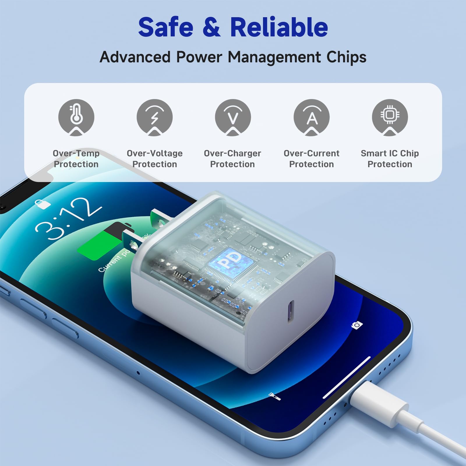 4-Pack 20W USB C PD Fast Charger Block - Quick Charge 3.0 Power Adapter for iPhone 16/15/14/13/12/11 Pro Max, Samsung Galaxy, Google Pixel, iPad & More - Perfect for Home, Office & Travel Charging