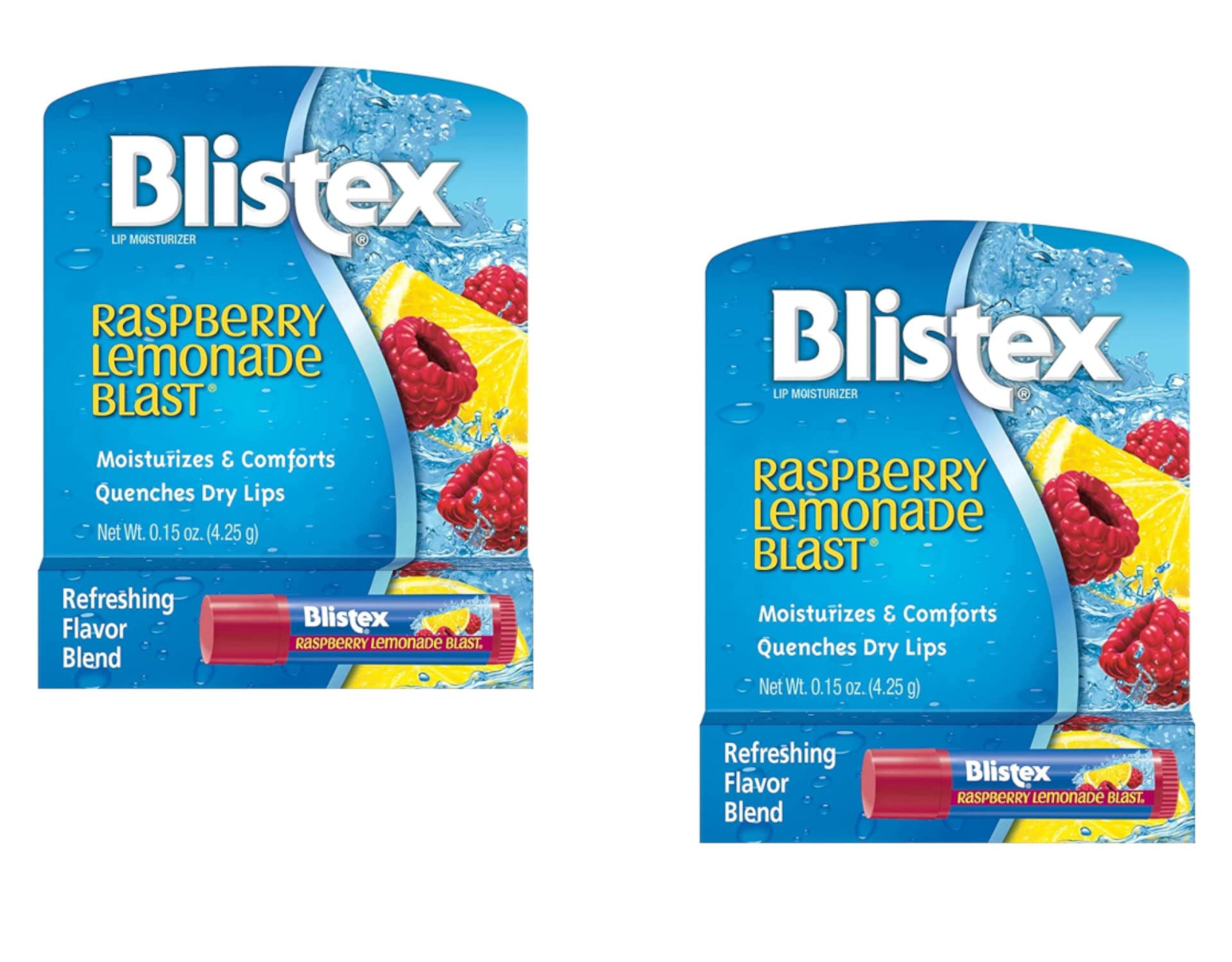 Blistex Raspberry Lemonade Blast Lip Balm - Hydrating & Moisturizing Lip Care with Refreshing Flavor, 0.15 oz (Pack of 2) | Perfect for Dry Lips, Winter Protection & Daily Lip Care