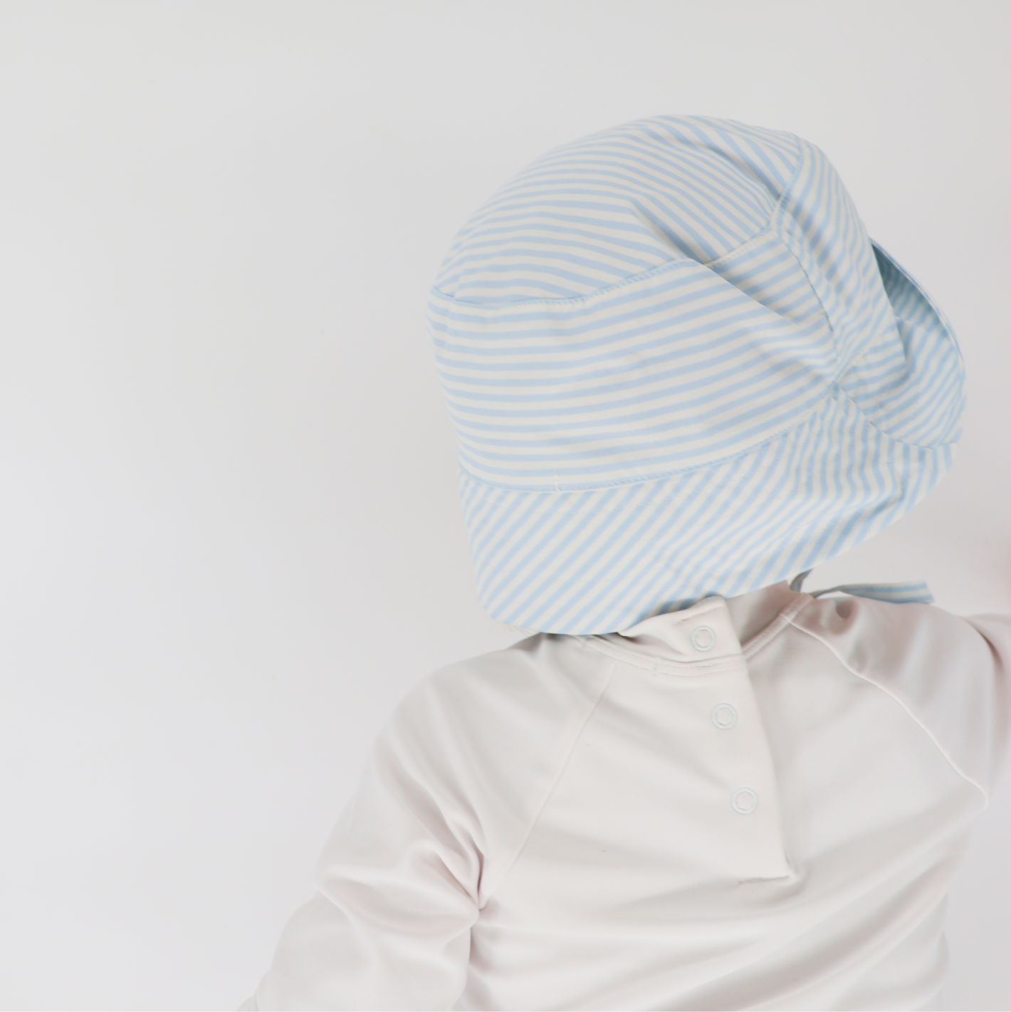 Baby Powder Blue Stripe Bucket Hat for Boys & Girls - Sun Protection Summer Beach Hat for Toddlers & Kids - Outdoor, Travel, and Vacation Essential