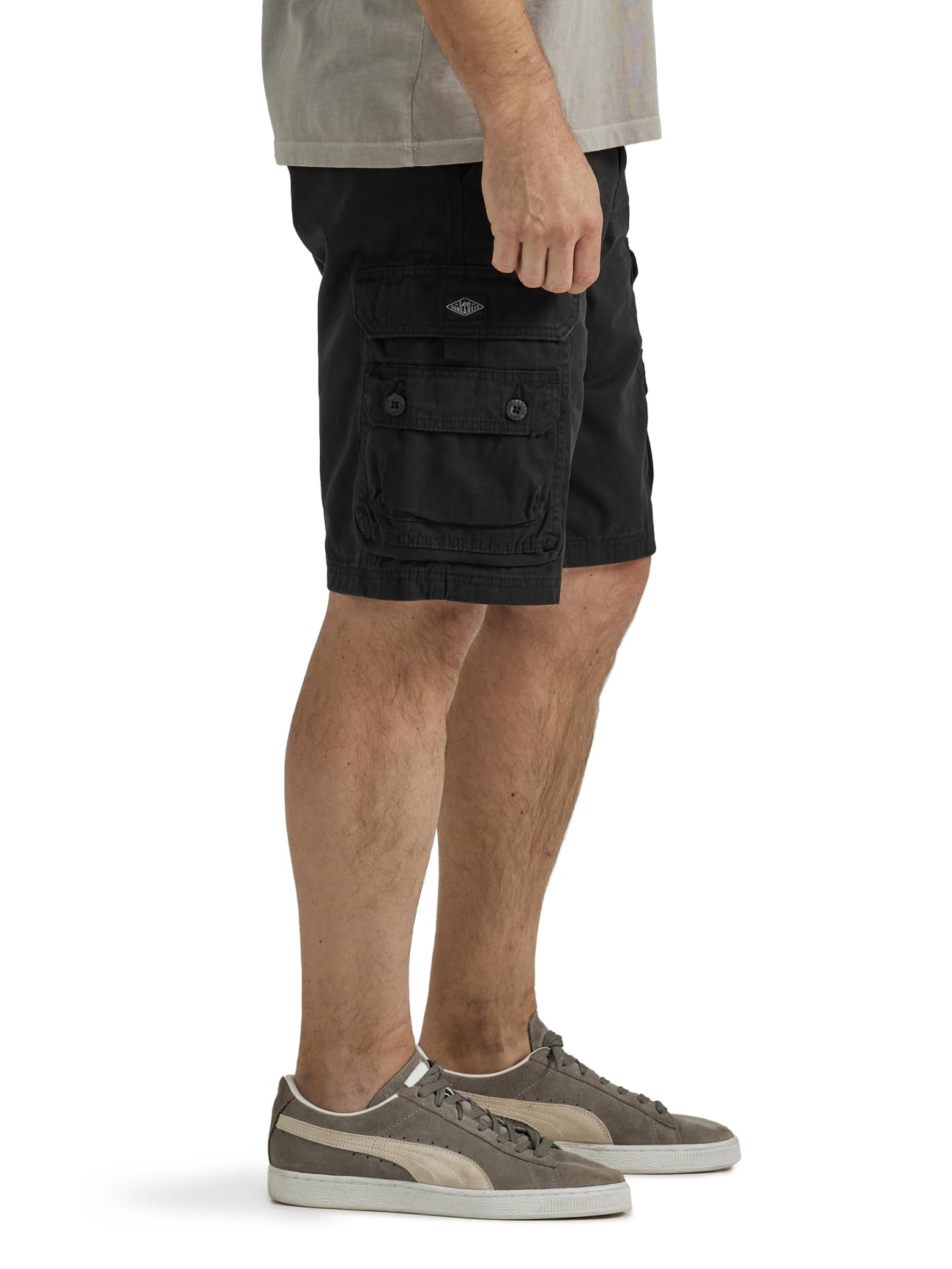 Lee Men's Big & Tall Dungarees Belted Wyoming Cargo Shorts - Durable Work & Outdoor Shorts for Casual Wear, Hiking & Fishing