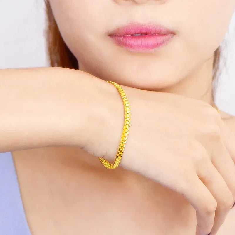24K Pure Gold Bracelet for Women - 999 Solid Real Gold Bangle, Elegant & Romantic Classic Jewelry Gift - Perfect for Anniversaries, Weddings & Special Occasions (2023 New Arrival)