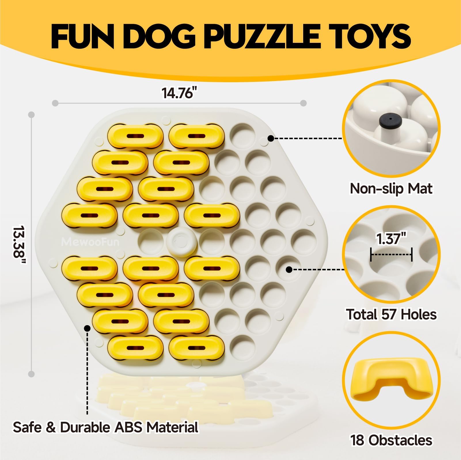 MEWOOFUN Interactive Dog Puzzle Toy - IQ Training & Mental Enrichment Feeder for Small Medium Large Dogs - Slow Feeding Treat Dispenser for Smart Dogs - Perfect for Boredom Relief & Anxiety Reduction