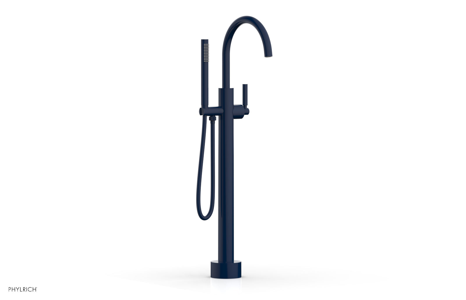 BASIC Low Floor Mount Tub Filler with Lever Handle & Hand Shower - D130 44 03 - Perfect for Modern Bathroom Renovations and Spa-Like Showers