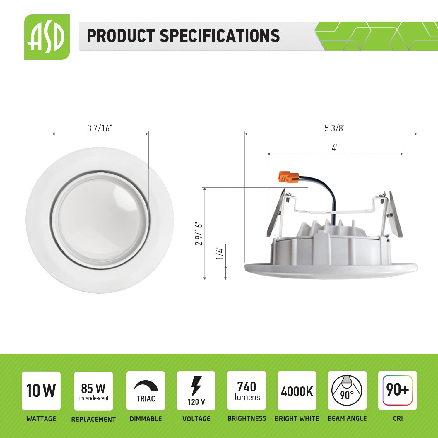 4 Inch LED Recessed Lights 10W-85W Retrofit Kit - 740 Lumen Dimmable Ceiling Lights, 4000K Bright White, ETL Certified, Baffle Trim, 12 Pack - Perfect for Living Room, Kitchen, Bedroom, and Office Lighting