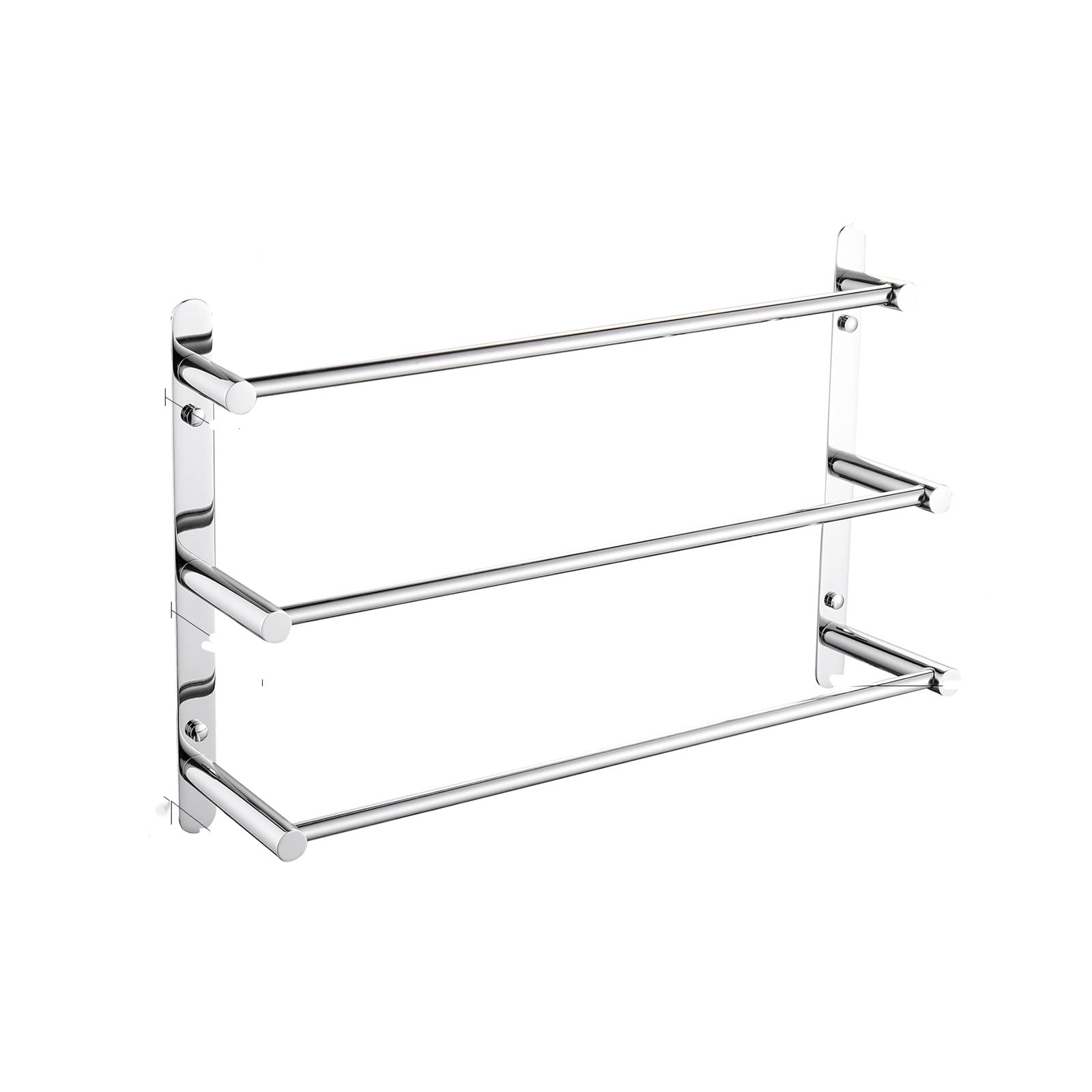 304 Stainless Steel 19.6 Inch 3-Tier Bathroom Towel Rack with 3 Towel Bars - Heavy Duty Silver Towel Holder for Bathroom, Kitchen, Laundry Room - Perfect for Hand Towels, Dish Cloths & Bath Accessories Organization
