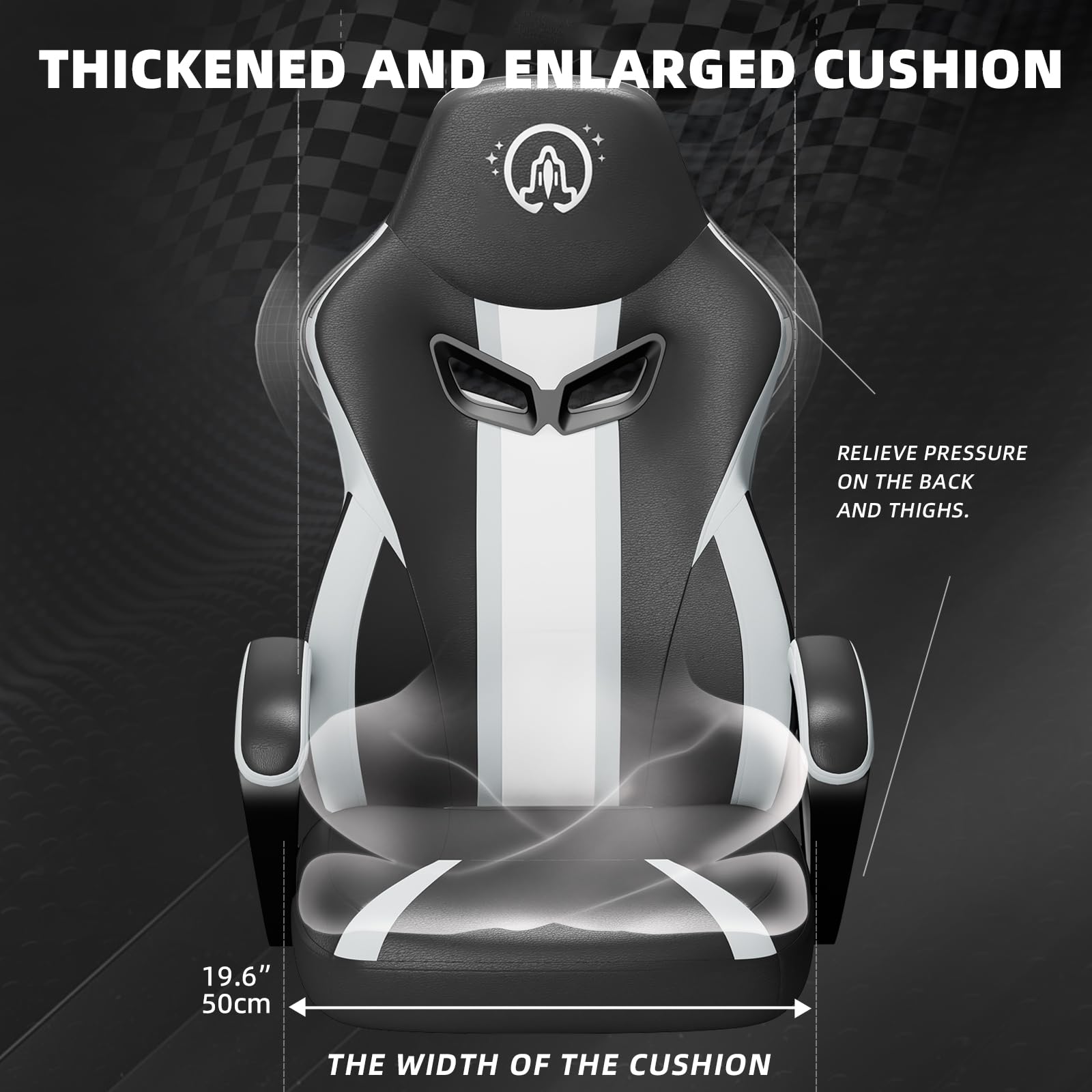 JOYFLY Ergonomic Gaming Chair for Adults - PU Leather Office Desk Computer Chair with Lumbar Support, Height Adjustable & 360° Swivel - Perfect for Gaming, Working & Home Office (Black)