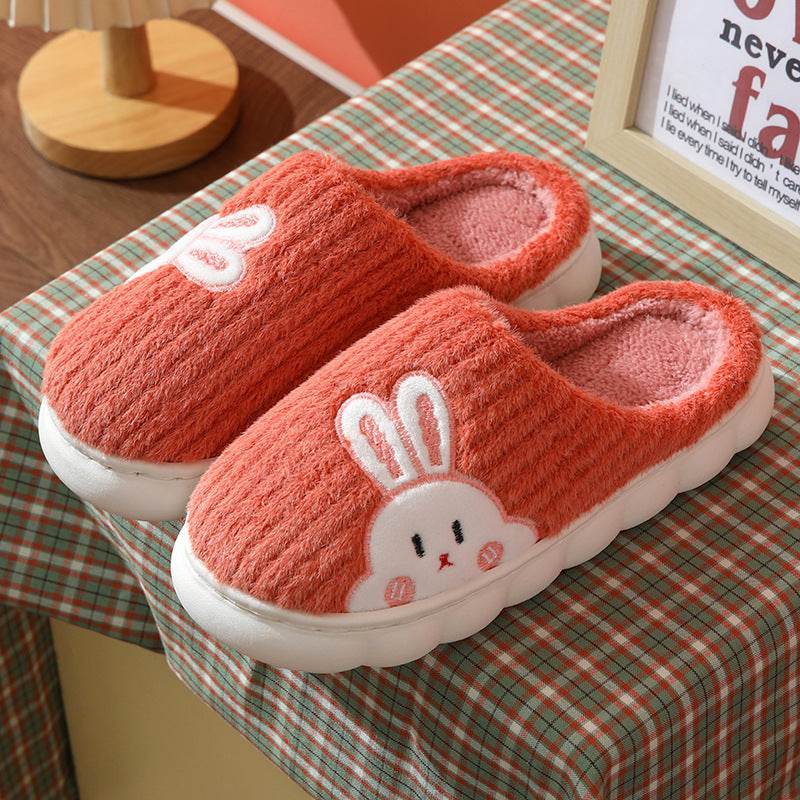 Soft & Cozy Rabbit Plush Fleece Slippers for Women - Non-Slip Indoor House Shoes - Perfect for Winter, Lounge & Home Comfort