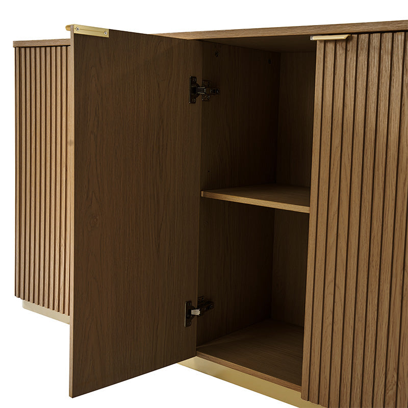 Modern Curved Wood Cabinet - Elegant Storage Solution for Living Room, Bedroom & Office | Solid Wood Furniture with Sleek Design for Home Organization