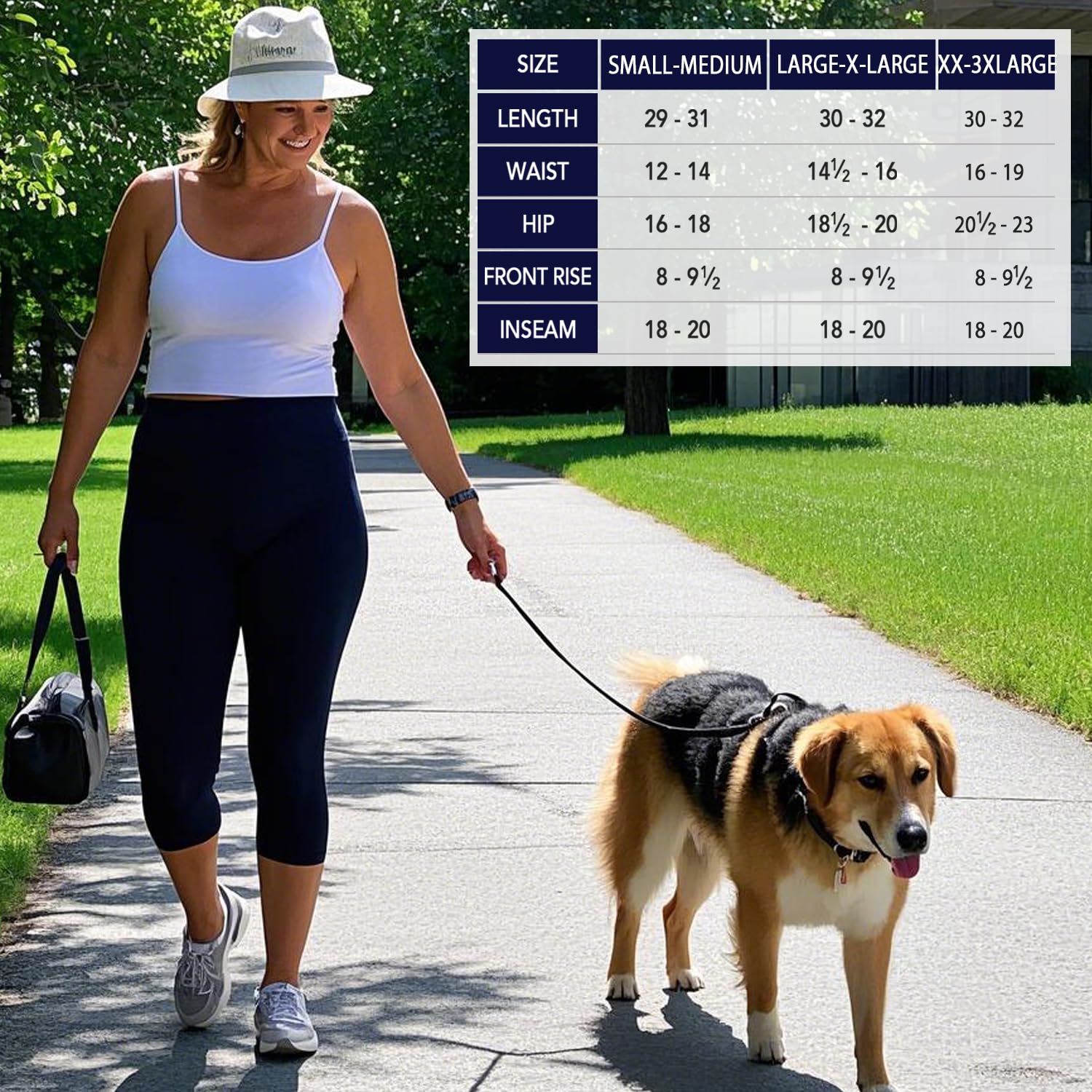 NEW YOUNG Women's High Waisted Capri Leggings with Pockets - Tummy Control Workout Yoga Pants for Running, Gym & Lounge Wear