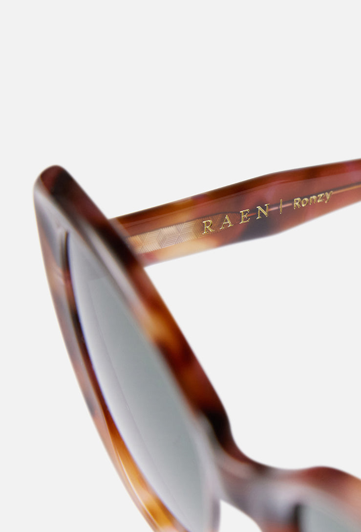 Ronzy Bonbon Tortoise Frame Sunglasses | Smoke Green Lens 54mm | UV Protection for Outdoor Activities, Beach, and Driving