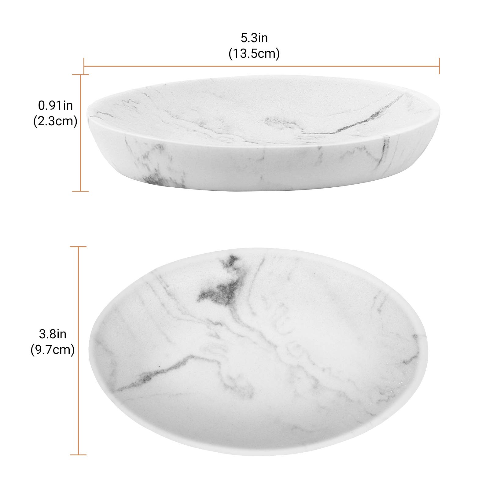 Shinowa Resin Soap Dish with Sponge Holder - Mini Bathroom Storage Tray for Shower, Vanity & Kitchen Countertop Organization - Gravel White - Perfect for Small Spaces & Travel