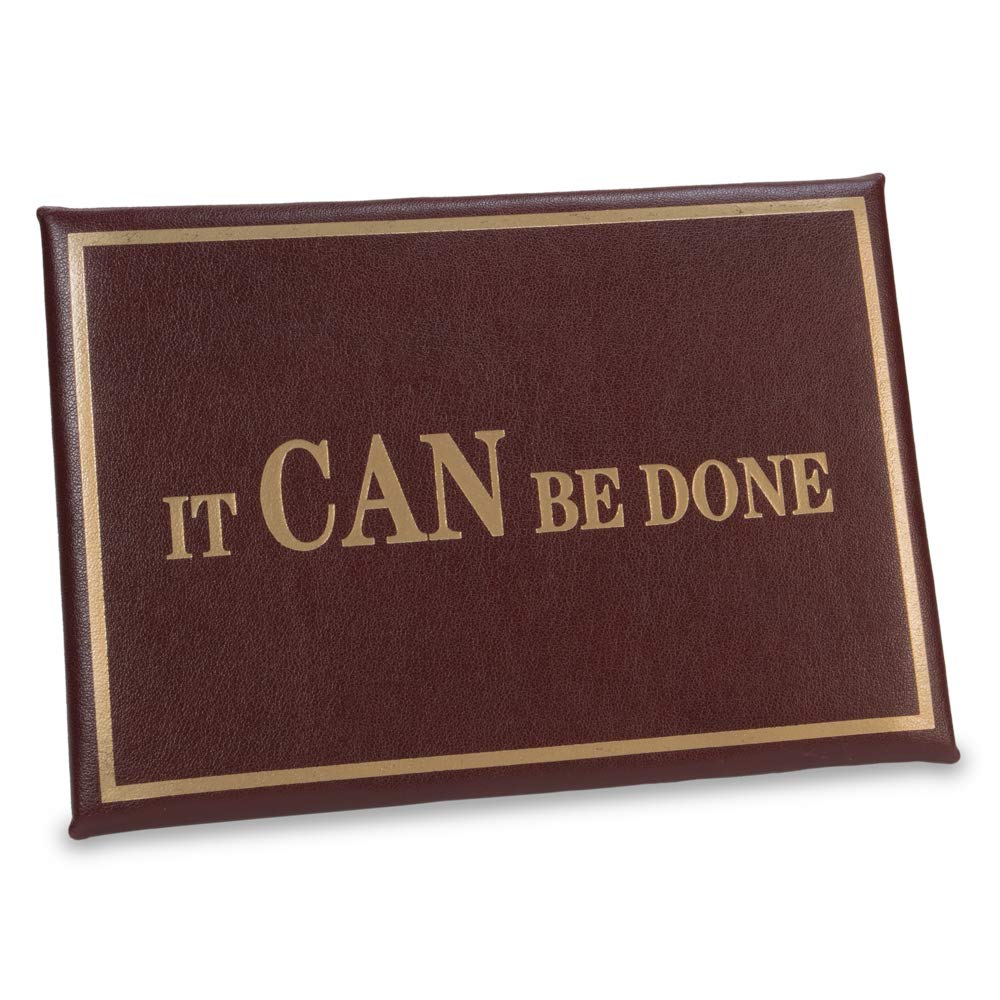 Reagan 'It CAN Be Done' Desk Plaque - Burgundy & Gold Presidential Memorabilia for Office Decor