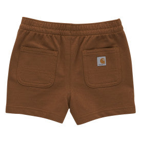 Carhartt Brown French Terry Work Shorts for Infants & Toddlers - Durable & Comfortable Playwear for Daycare & Outdoor Activities