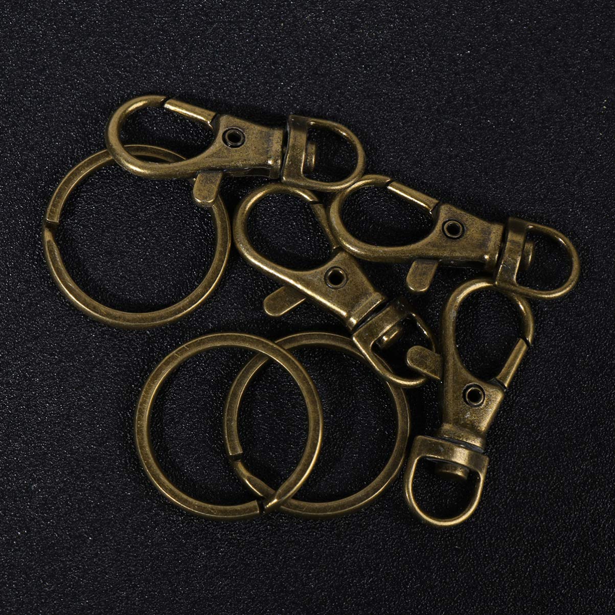 60pcs Gold Lobster Clasp Keychains - Bulk Metal Key Rings for Keys, Bags & Car Accessories