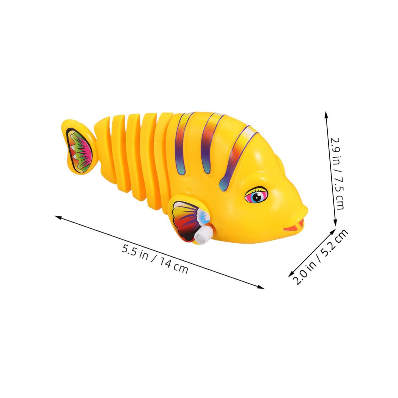 LALADEFIEE 6pcs Wind-Up Swimming Robot Fish - Cartoon Bath Toys for Kids, Fun Pool & Bathtime Play, Plastic Clockwork Floating Toy for Toddlers & Pets