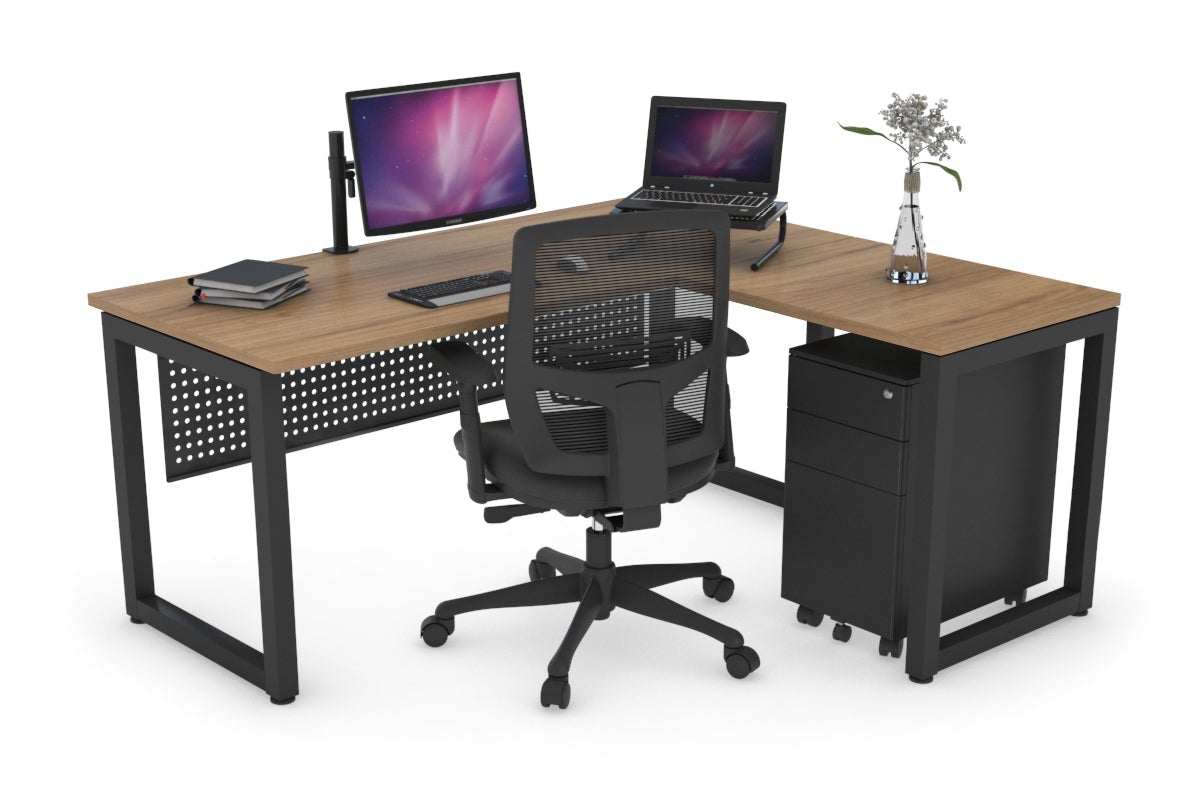 L-Shaped Corner Office Desk with Quadro Loop Legs - 1600L x 1700W Dimensions - Perfect for Home Office, Gaming Setup & Workspace Organization