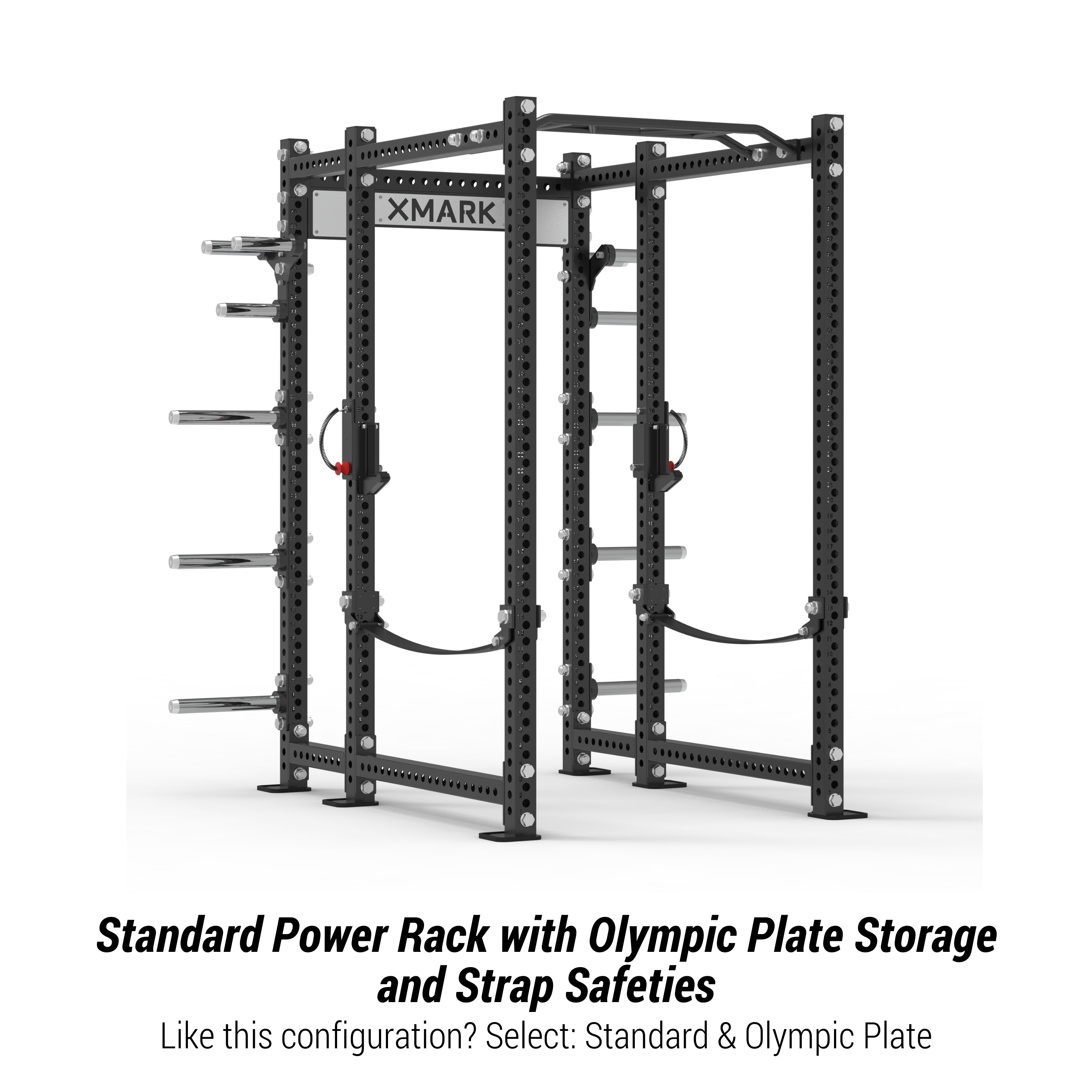 Viper Power Rack with Storage & Strap Safeties - Heavy Duty Squat Rack for Home Gym, Strength Training Equipment for Weightlifting & CrossFit Workouts - Perfect for Garage, Basement & Home Fitness Spaces